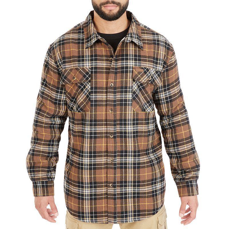 Mens Smiths Workwear Plaid Sherpa-Lined Cotton Flannel Shirt Jacket Product Image