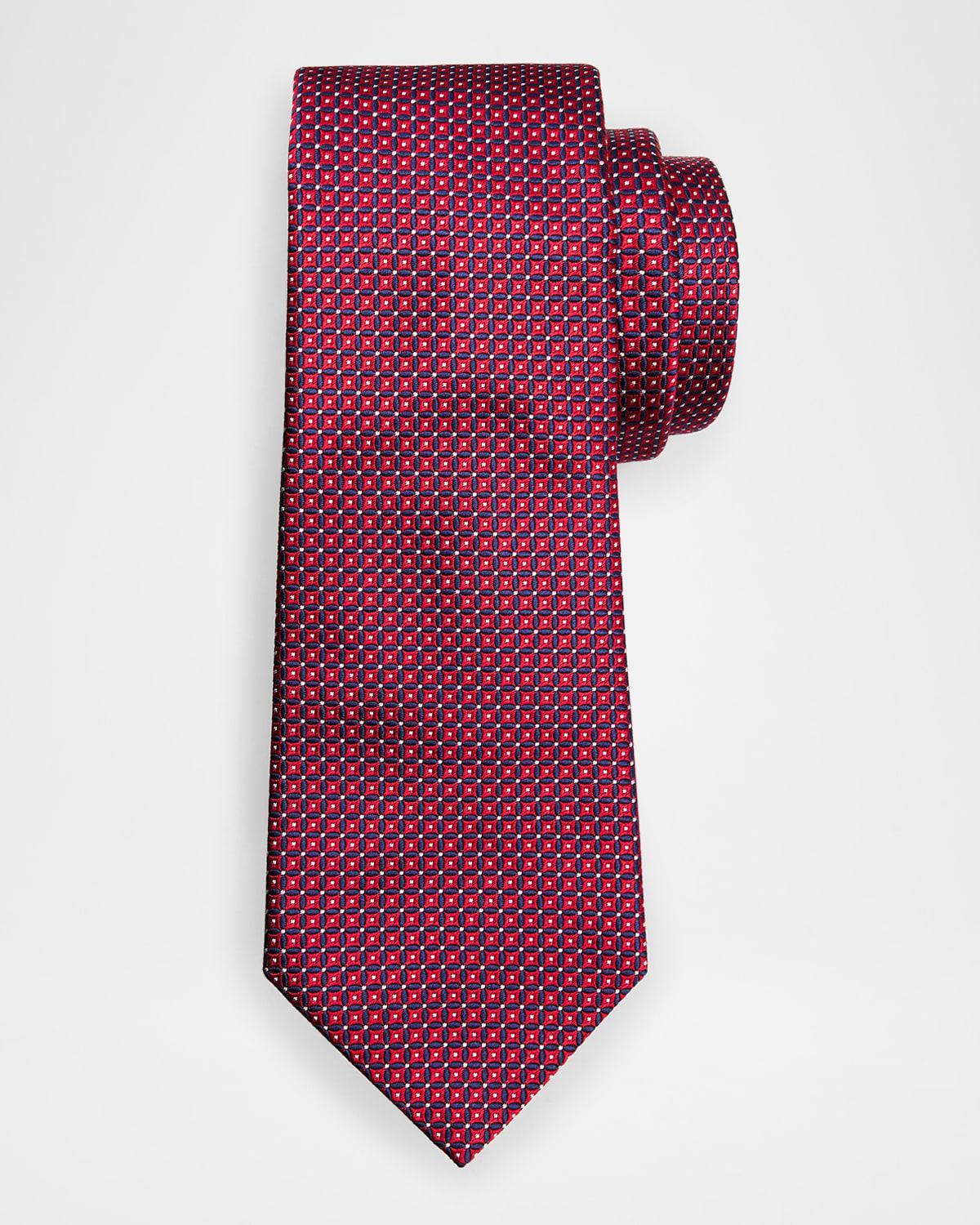 Mens Micro-Square Silk Tie Product Image