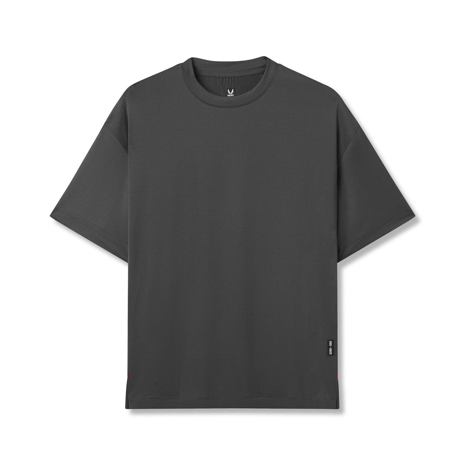 0946. Waffle Knit Oversized Tee - Black/Black Product Image