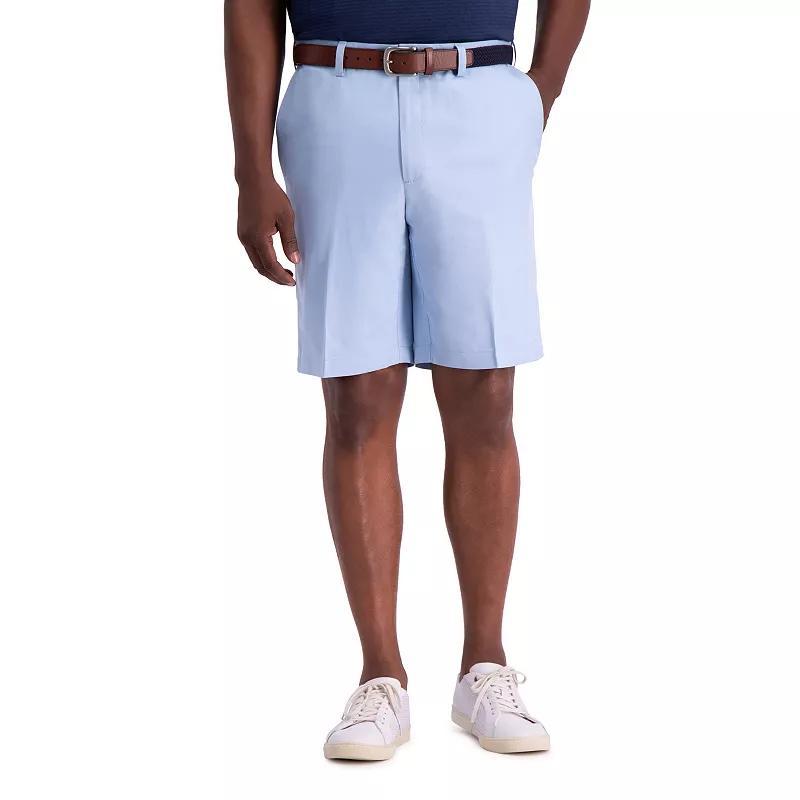 Men's Haggar® 9.5" Cool 18® PRO Straight-Fit Solid Oxford Stretch Flat-Front Shorts, Size: 32, Grey Product Image