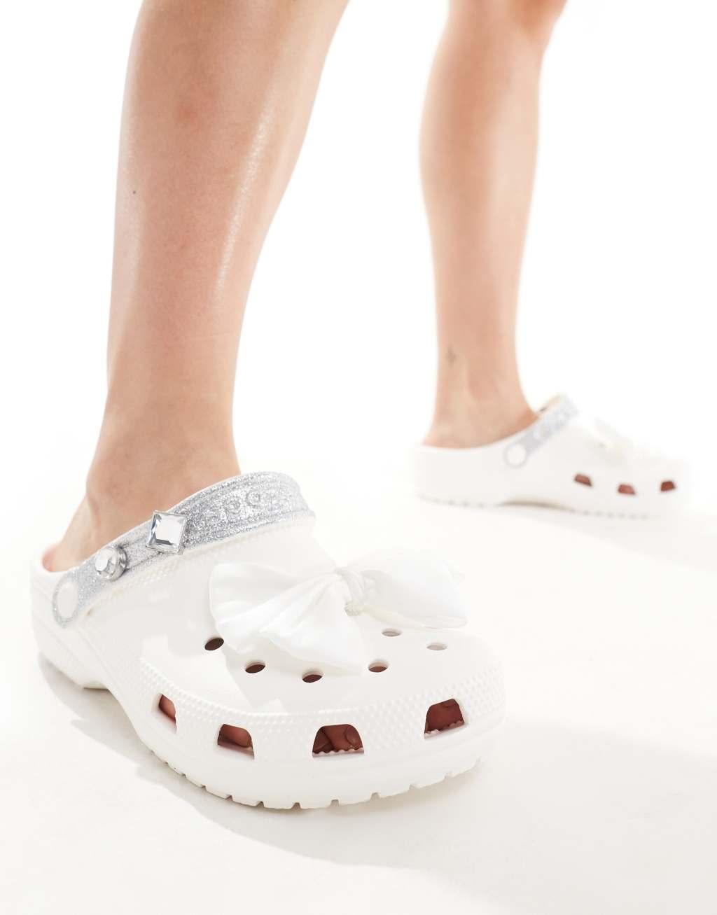 Crocs ASOS exclusive classic clogs in white Product Image