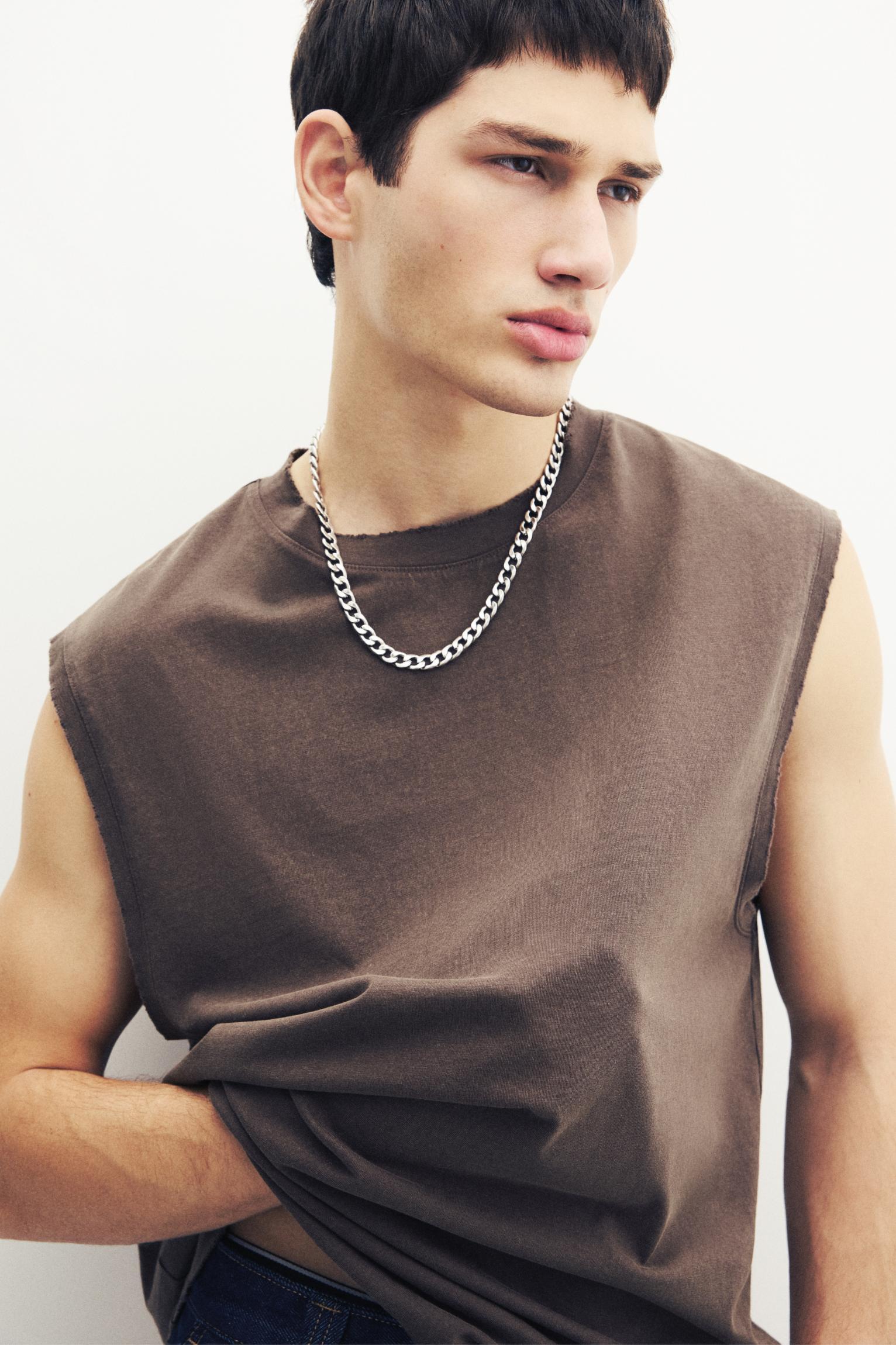 Washed sleeveless T-shirt Product Image