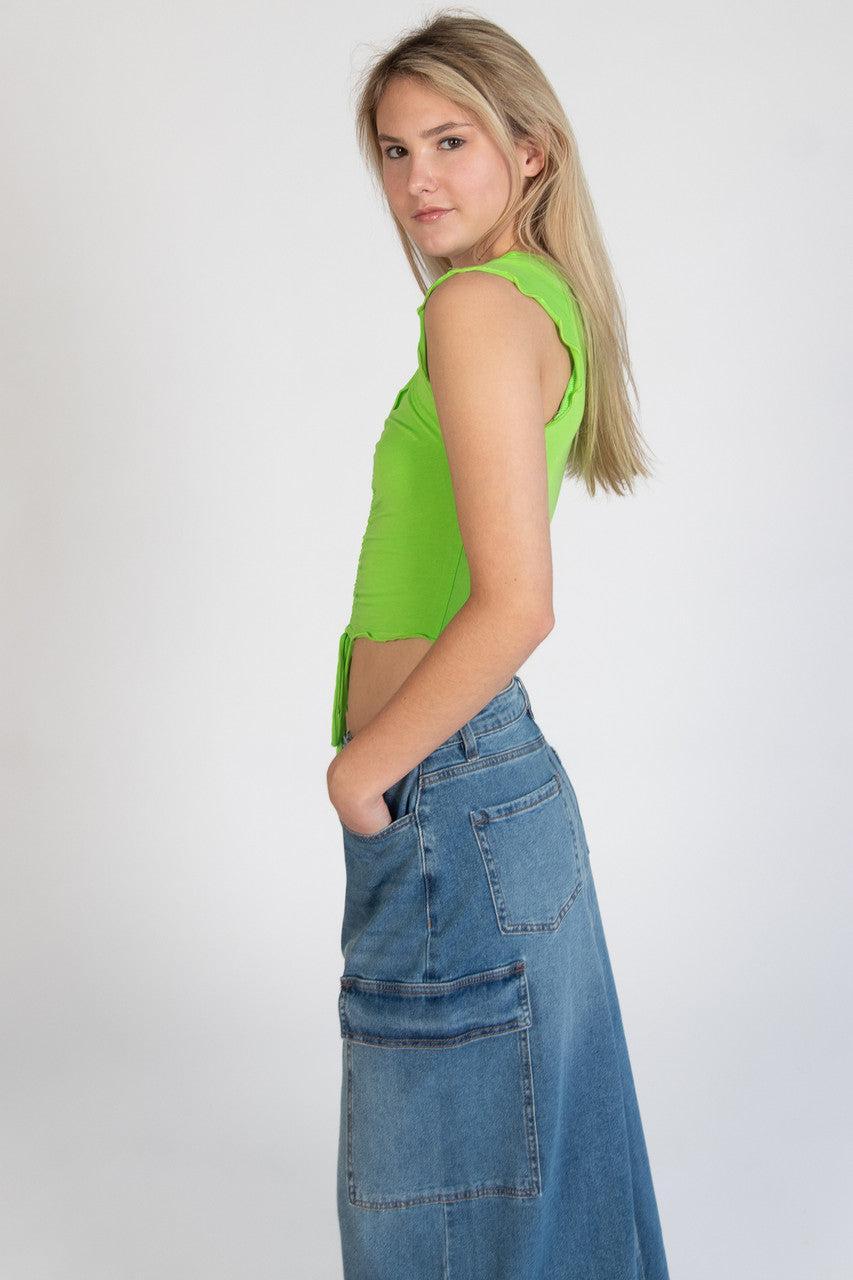 Green Apple Center Ruched Tee Product Image