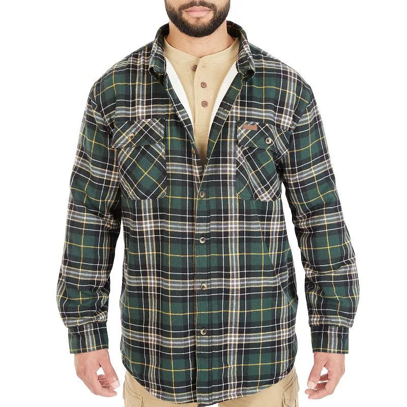 Big & Tall Smiths Workwear Sherpa-Lined Flannel Shirt Jacket, Mens Red Product Image