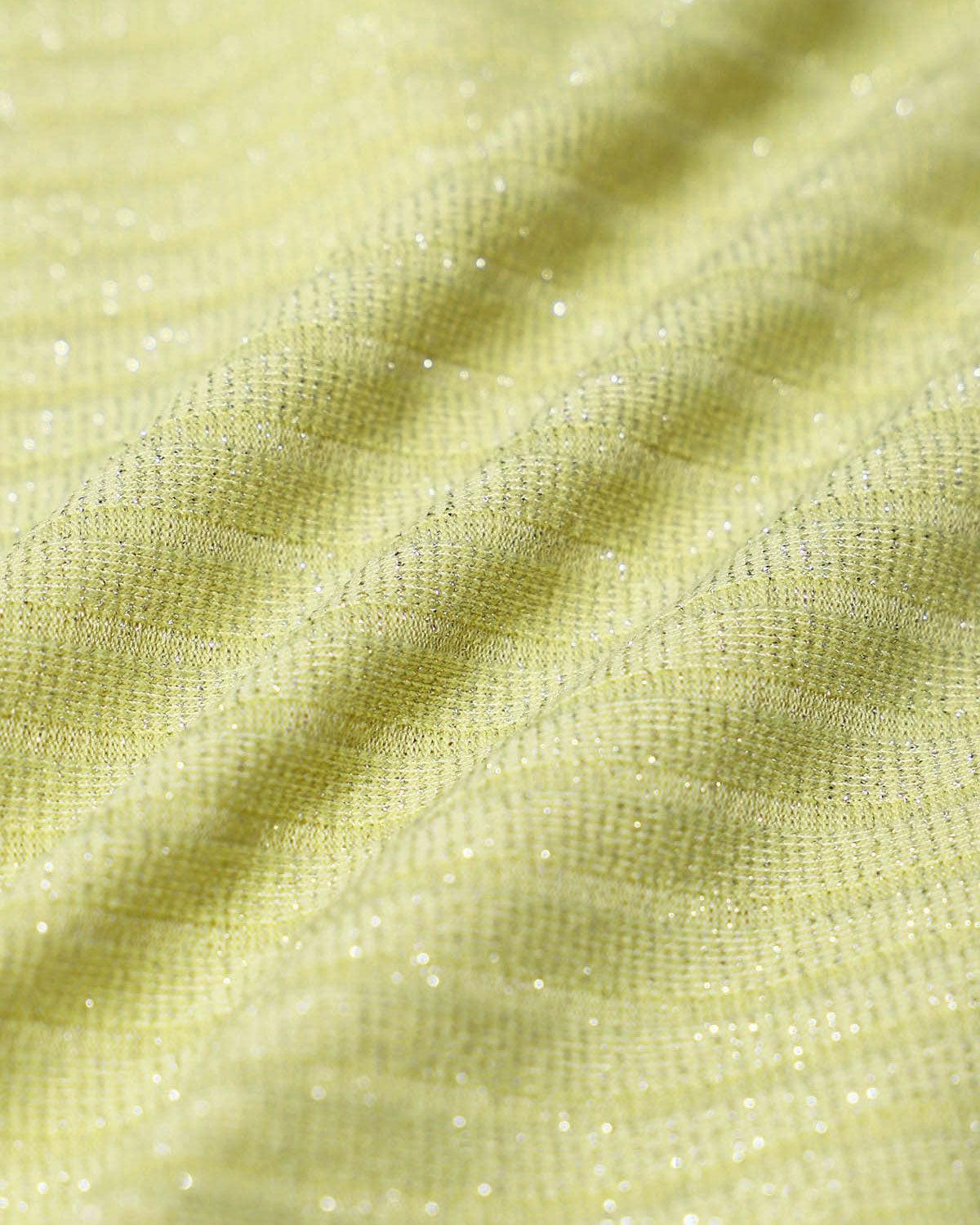 Yellow Lurex Cut Out One-Piece Swimsuit Product Image