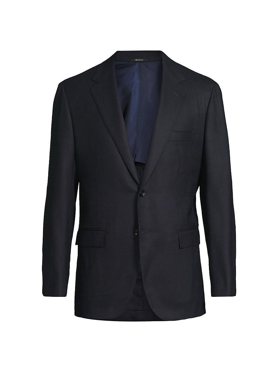 Mens Twill Wool Single-Breasted Sport Jacket Product Image