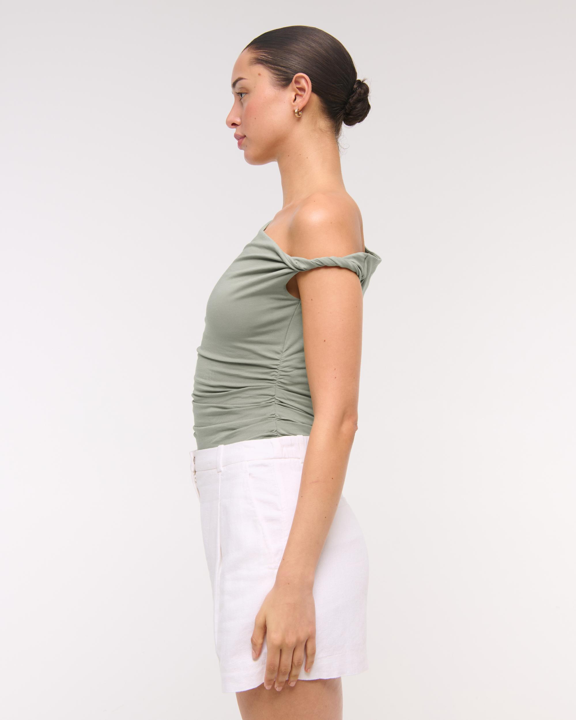 Asymmetrical Mesh Twist Top Product Image