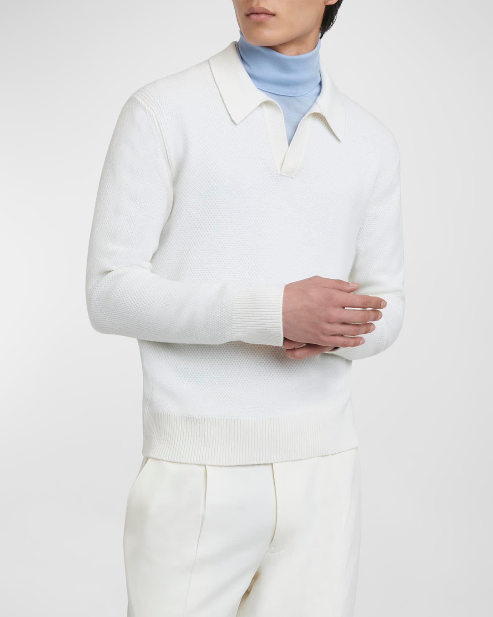Men's Melange Oasi Cashmere Polo Sweater Product Image