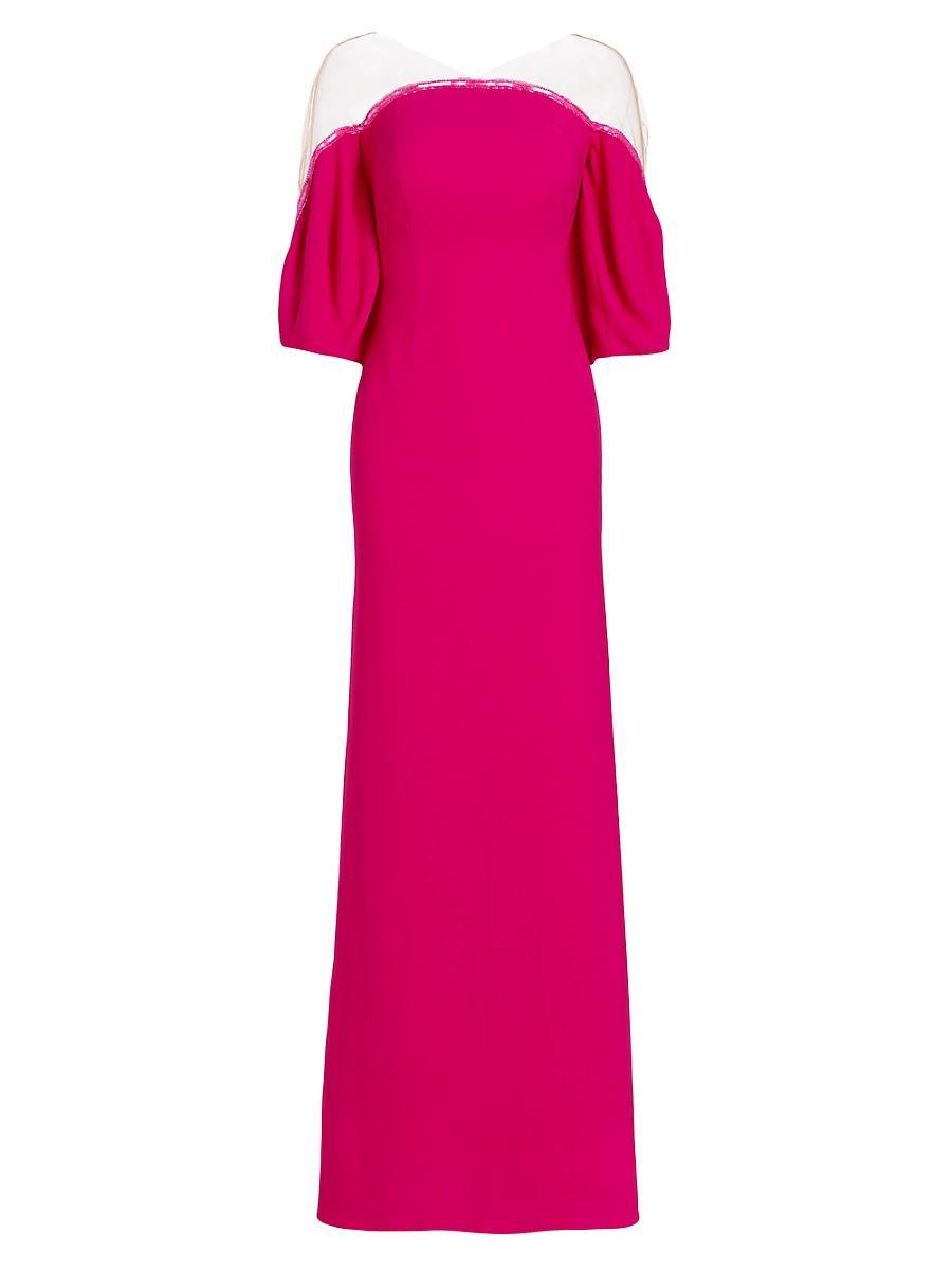 Womens Crepe Illusion Gown Product Image