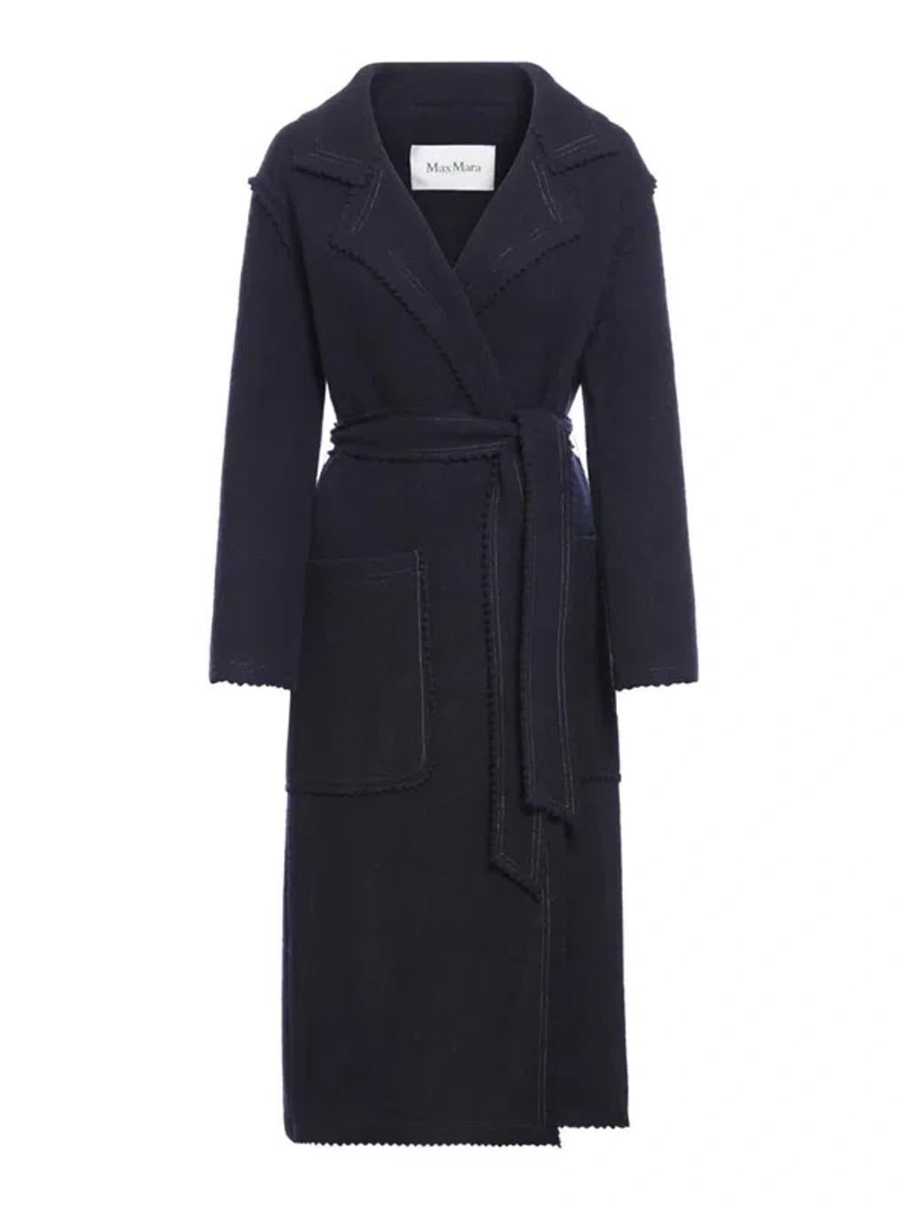 MAX MARA Locri Wool & Cashmere Long Coat In Navy Product Image