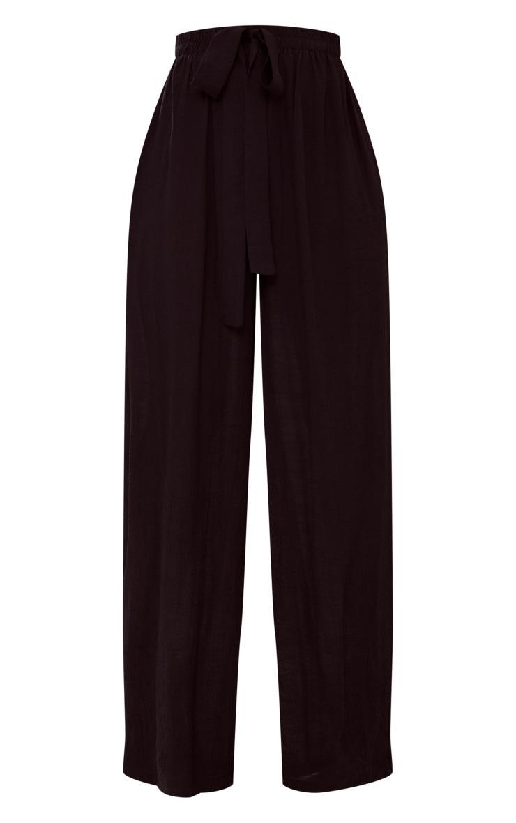 Black Textured Woven Palazzo Beach Pants Product Image