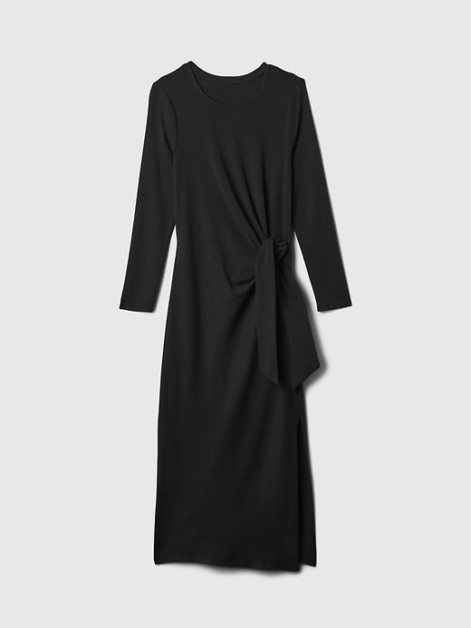 Modern Rib Tie-Knot Midi Dress Product Image