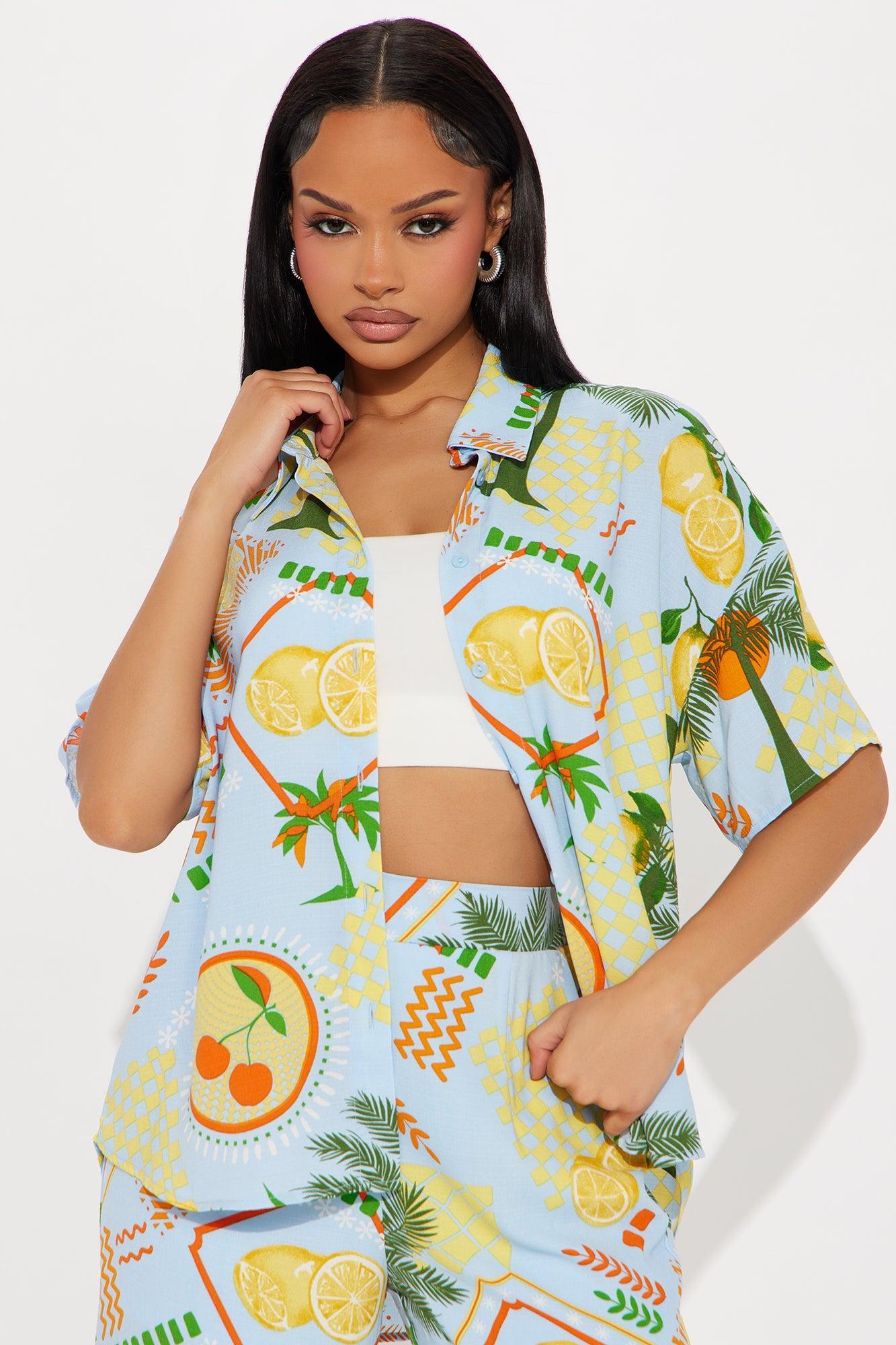 Zesty Attitude Pant Set - Blue/combo Product Image