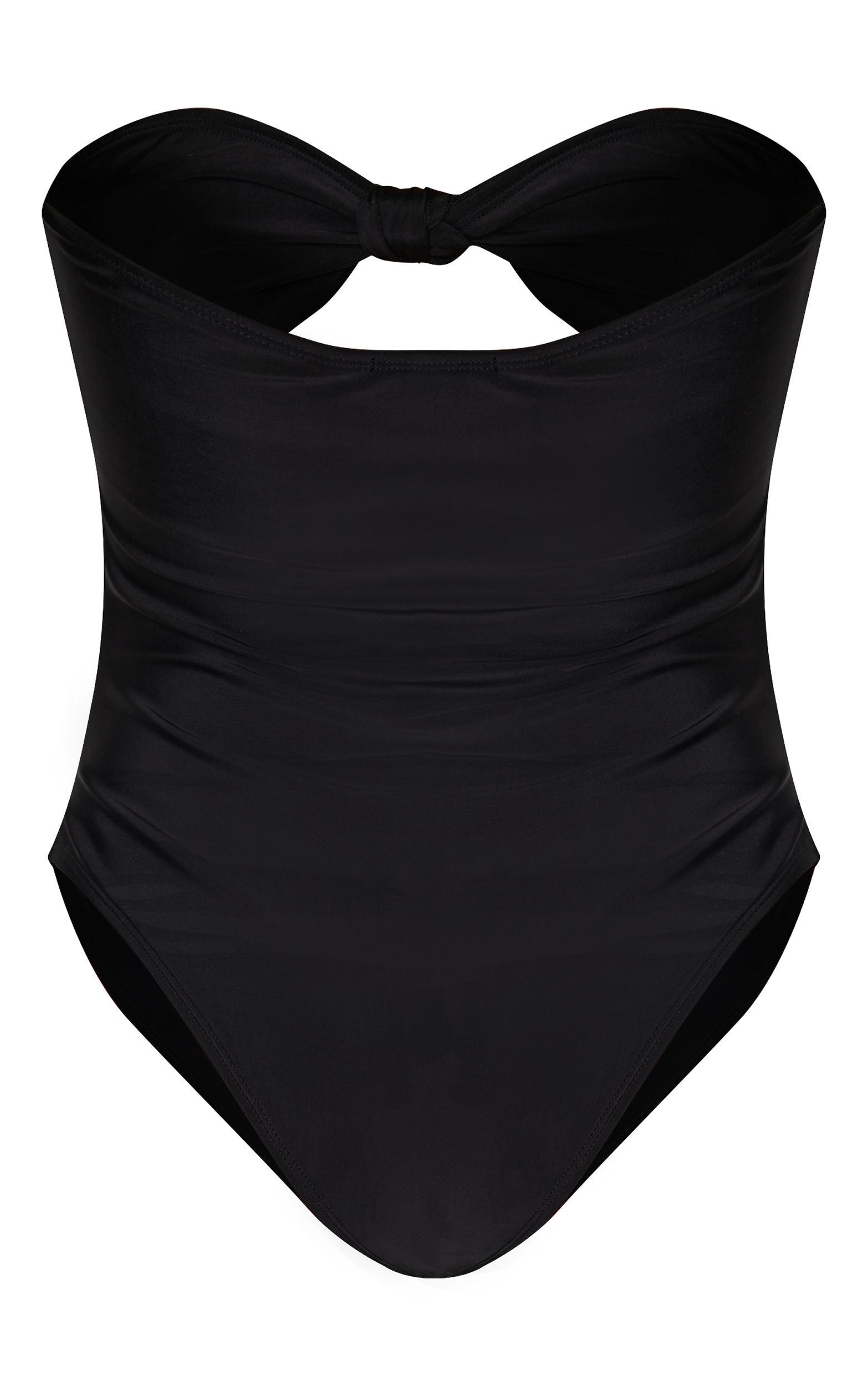 Black Cut Out Knot Swimsuit Product Image