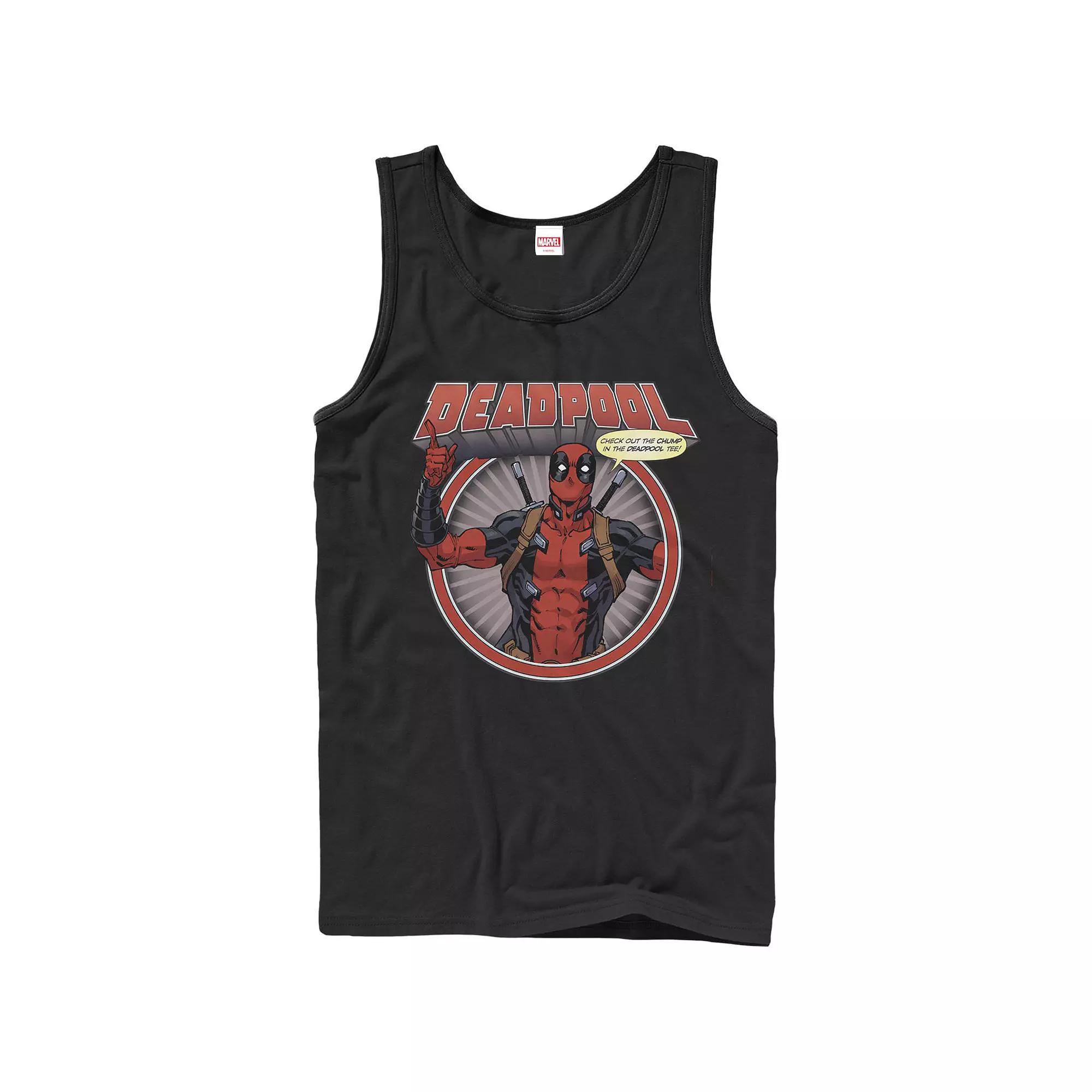 Men's Marvel Deadpool Check Out The Chump In The Deadpool Graphic Tee Graphic Tank, Size: XXL, Black Product Image