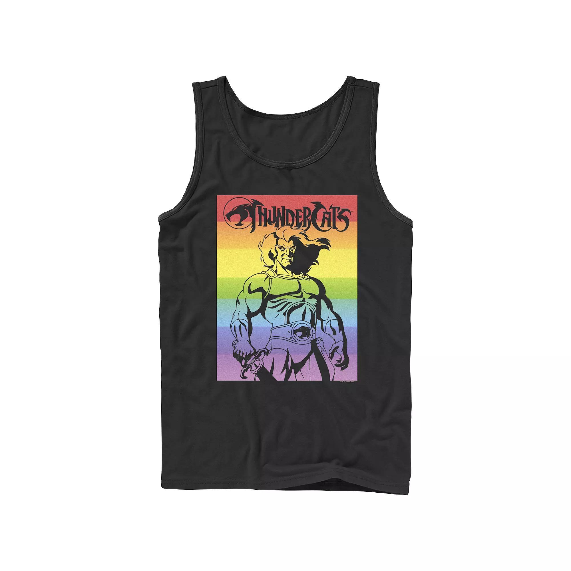 Men's Thundercats Lion-o Rainbow Poster Pride Graphic Tank Top,  Product Image