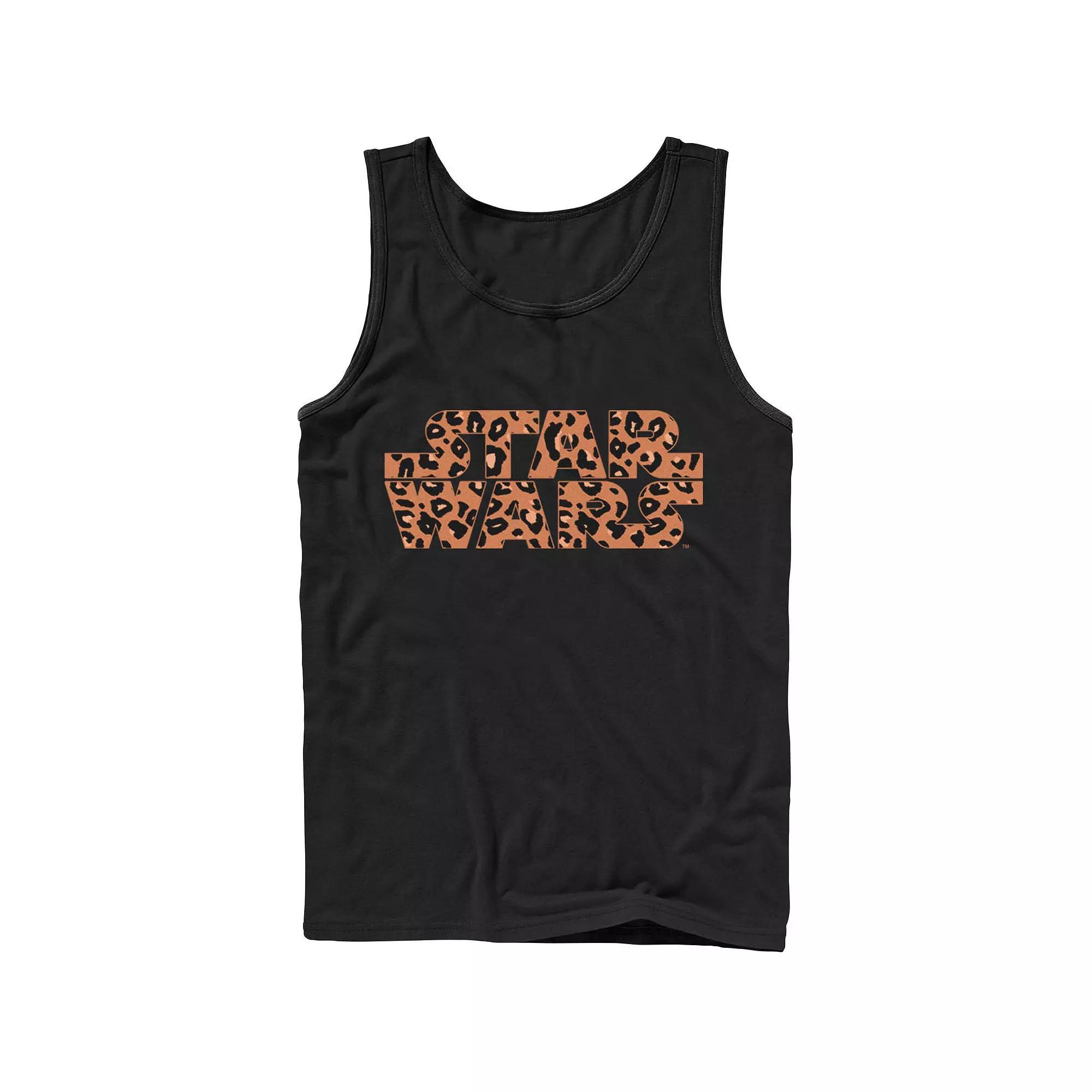 Men's Star Wars Basic Logo Cheetah Print Fill Tank Top, Size: Medium, Black Product Image