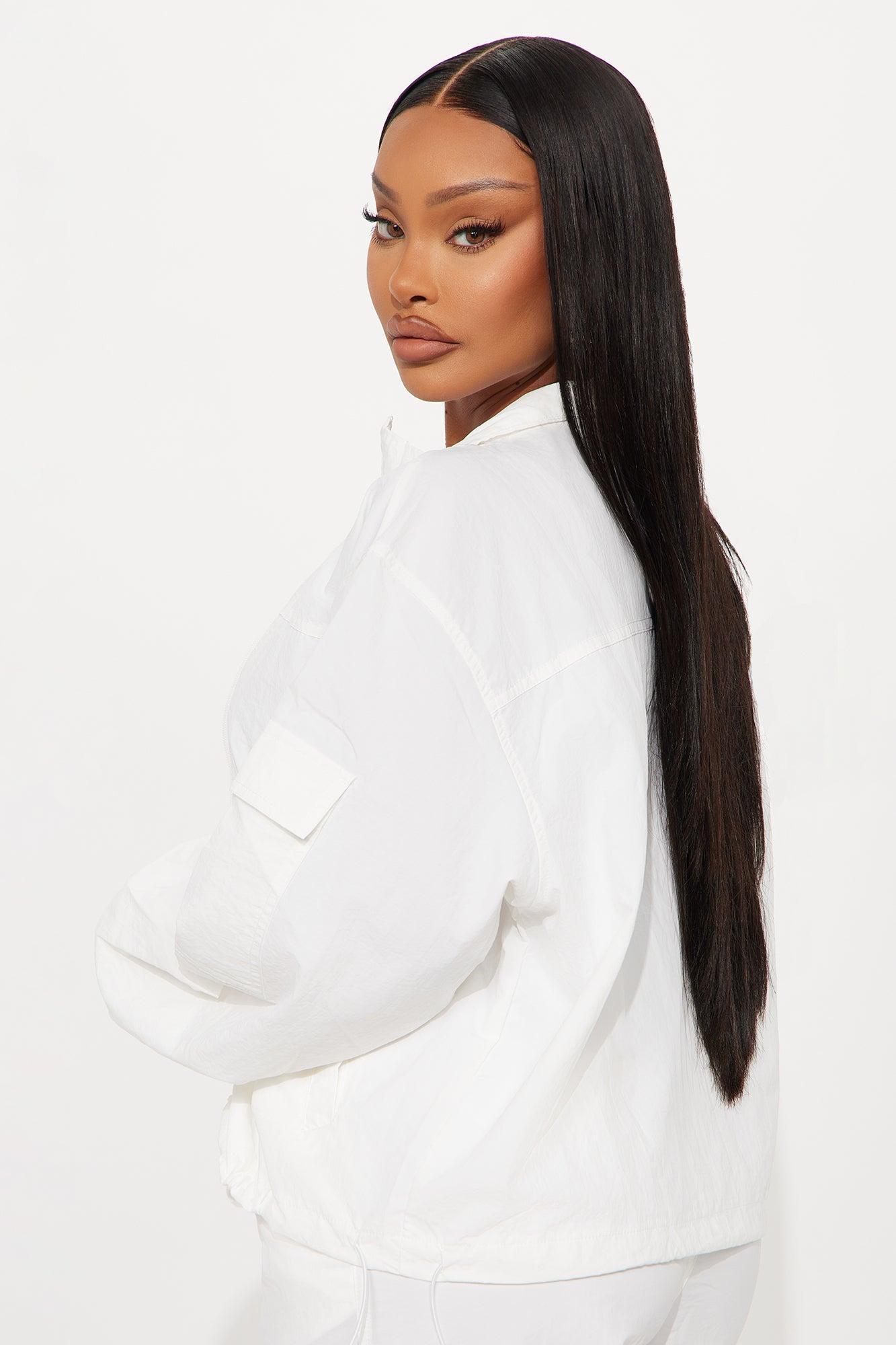 Check It Out Windbreaker Jacket - Off White Female Product Image