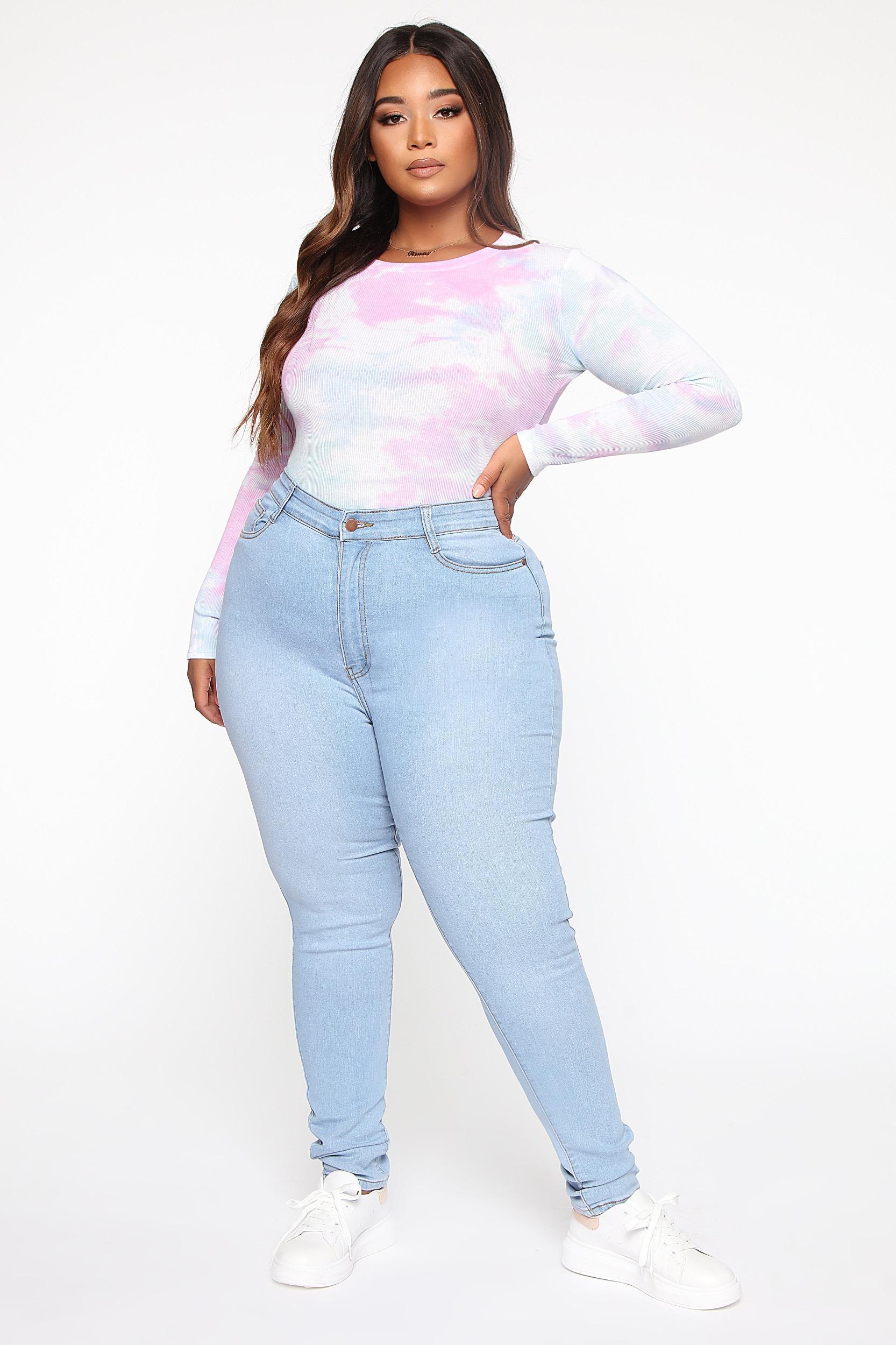 Marilyn High Waisted Skinny Jeans - Light Wash Product Image