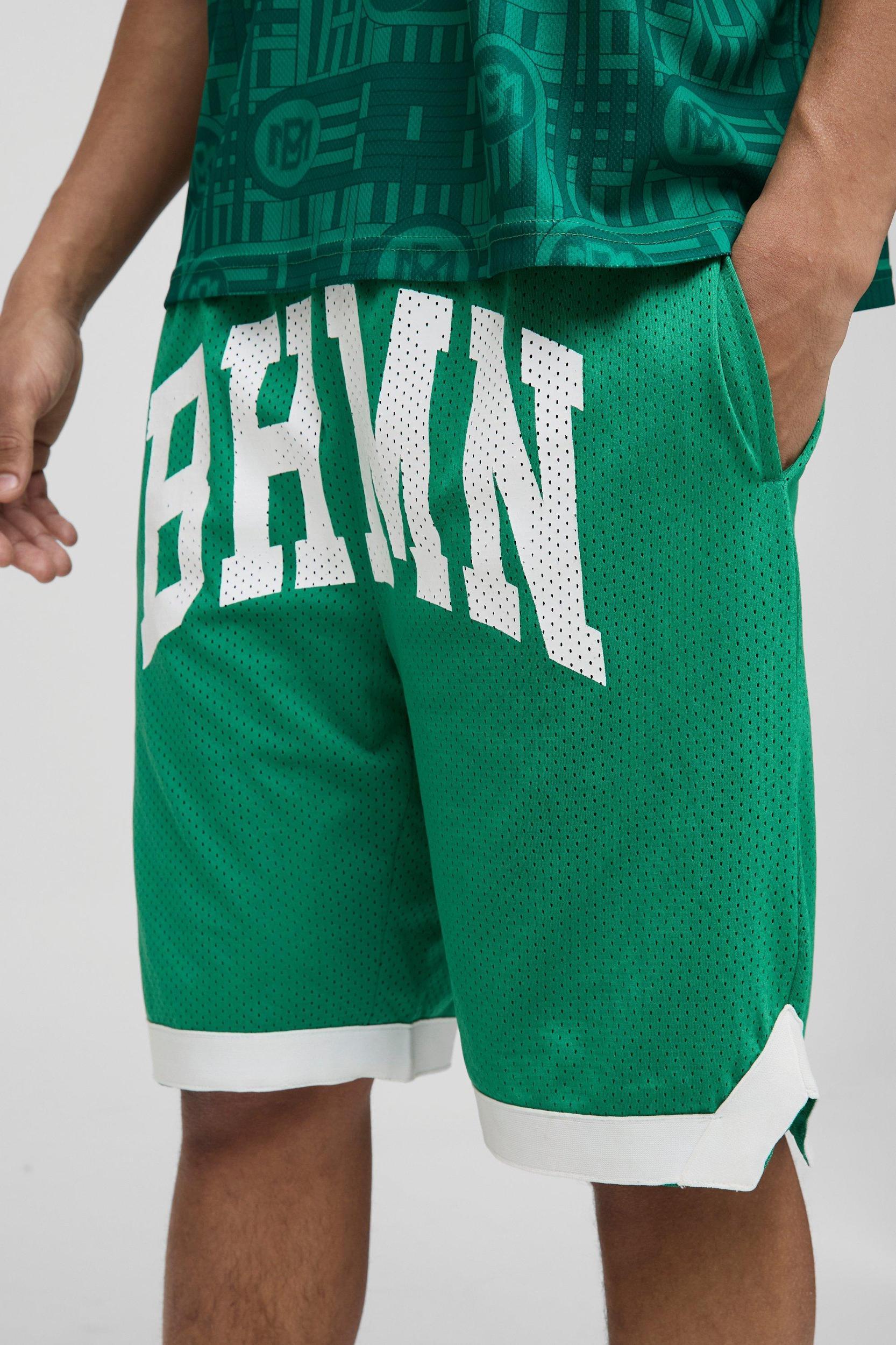 BHMN Mid Length Mesh Basketball Shorts | boohooMAN USA Product Image