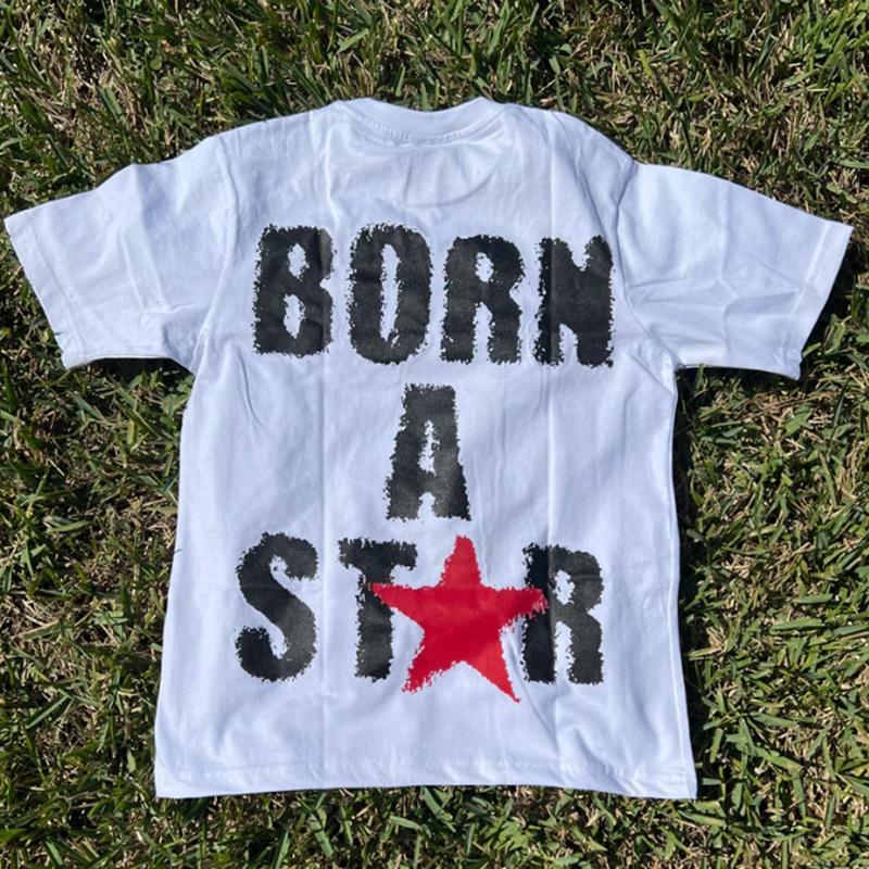 Vintage Born A Star Graphic 100% Cotton Short Sleeve T-Shirt Product Image