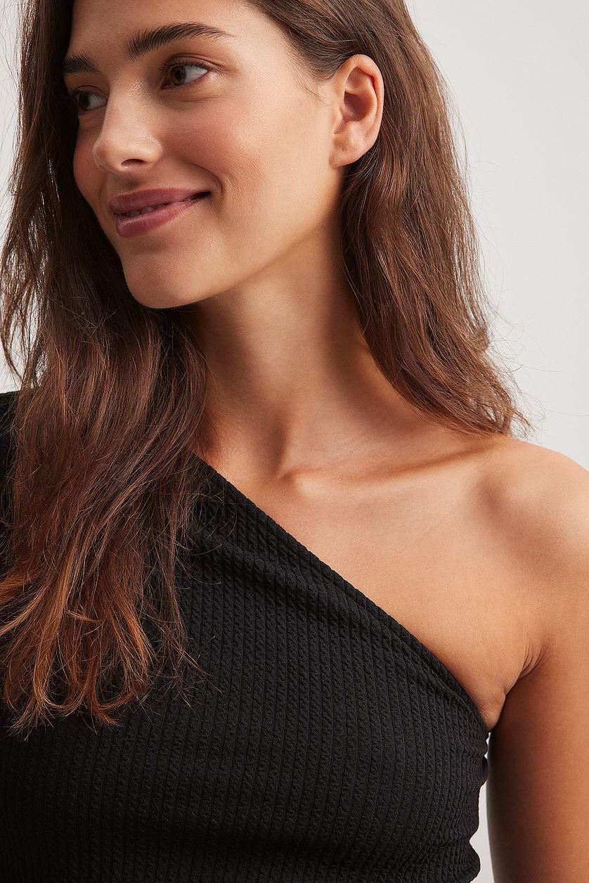 One Sleeve Jersey Top Green Product Image