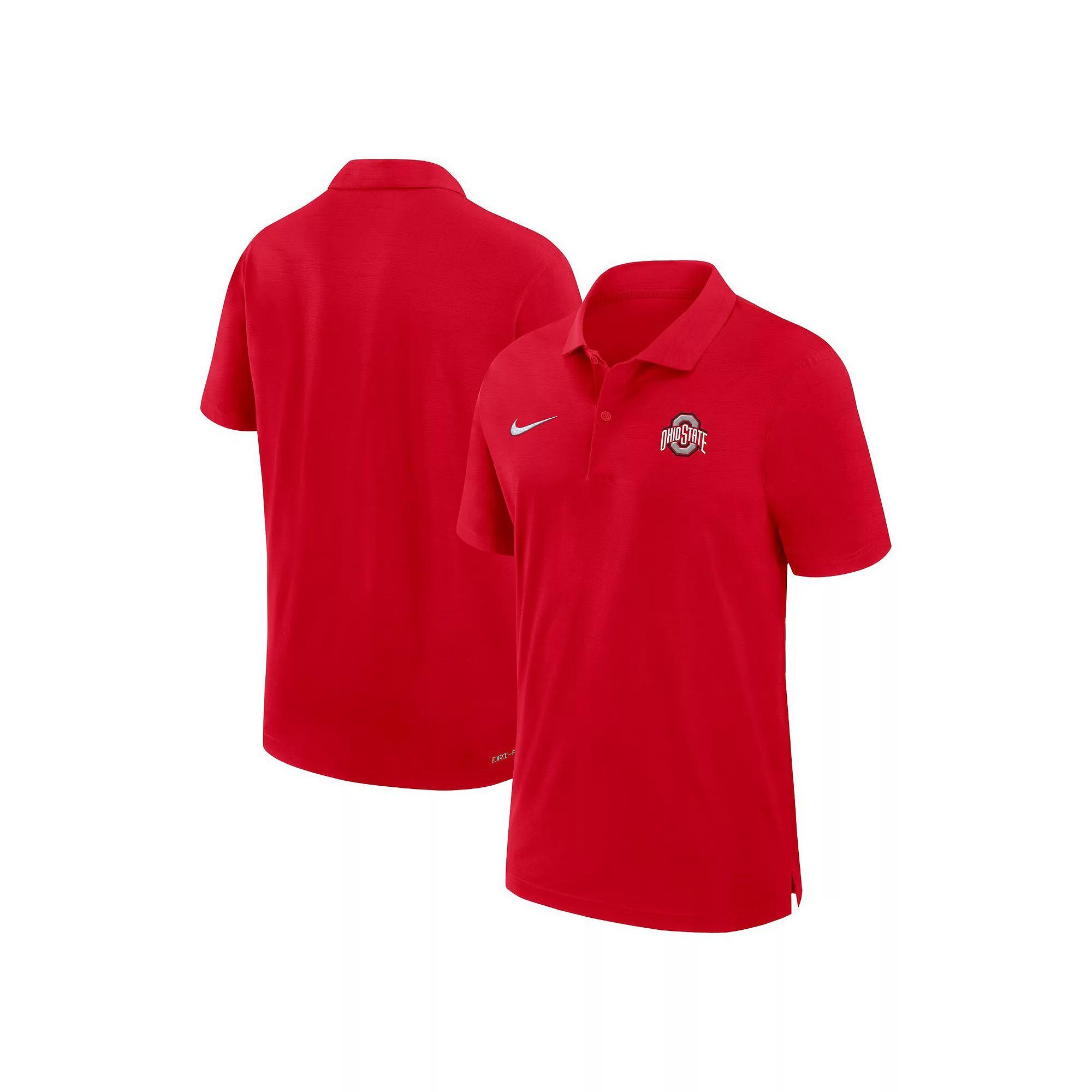 Men's Nike Red Ohio State Buckeyes Sideline Woven Performance Polo,  Product Image