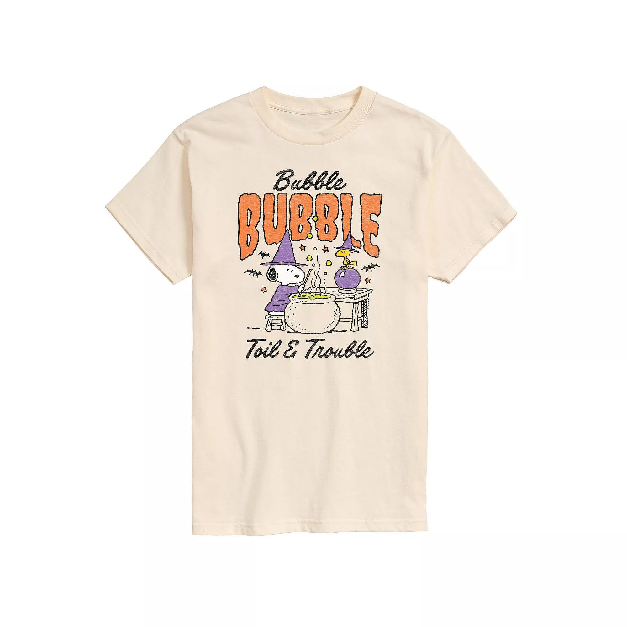 Men's Peanuts Bubble, Bubble, Toil & Trouble Graphic Tee, Size: Small, Beige Product Image