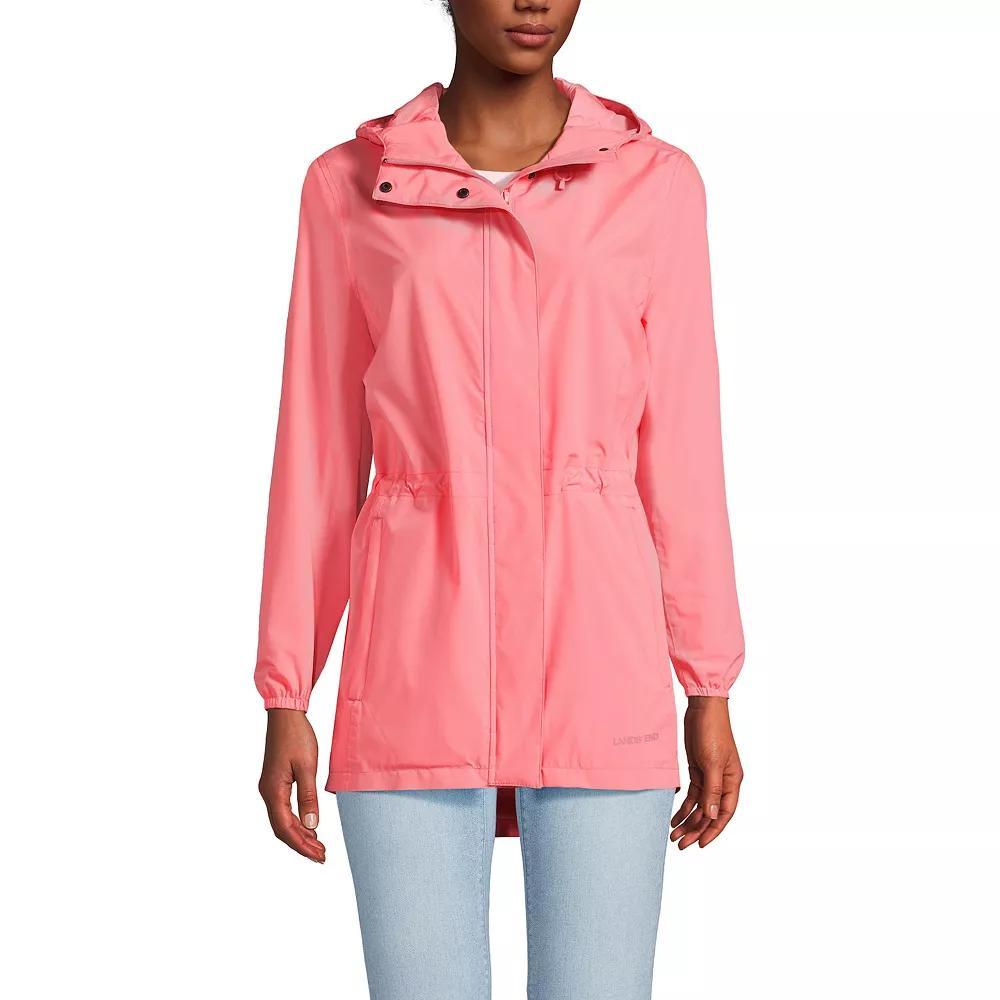 Womens Lands End Hooded Packable Raincoat Product Image