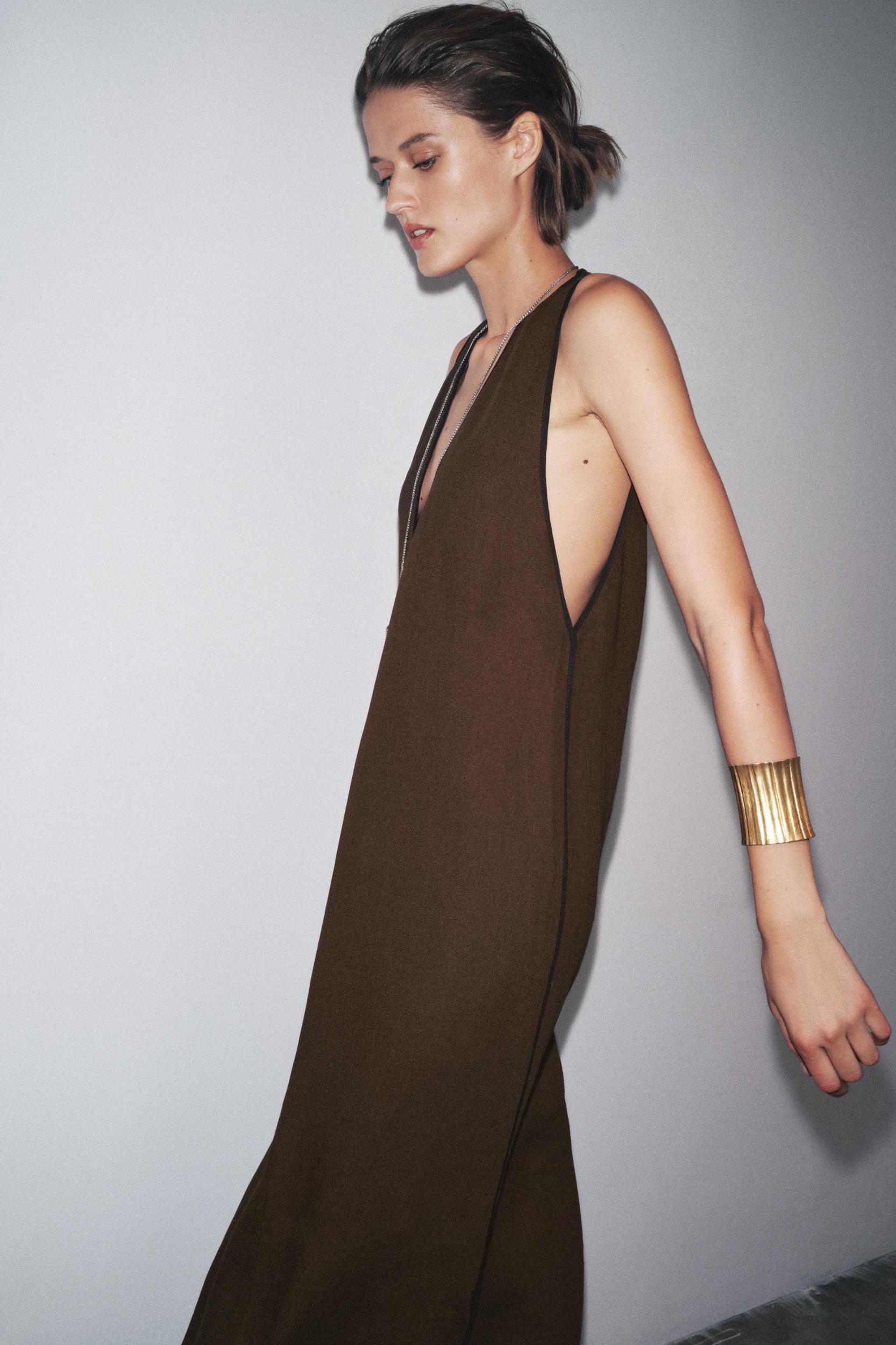 ZW COLLECTION LINEN BLEND MIDI DRESS Product Image