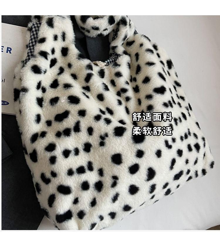 Leopard Print Fluffy Tote Bag Product Image