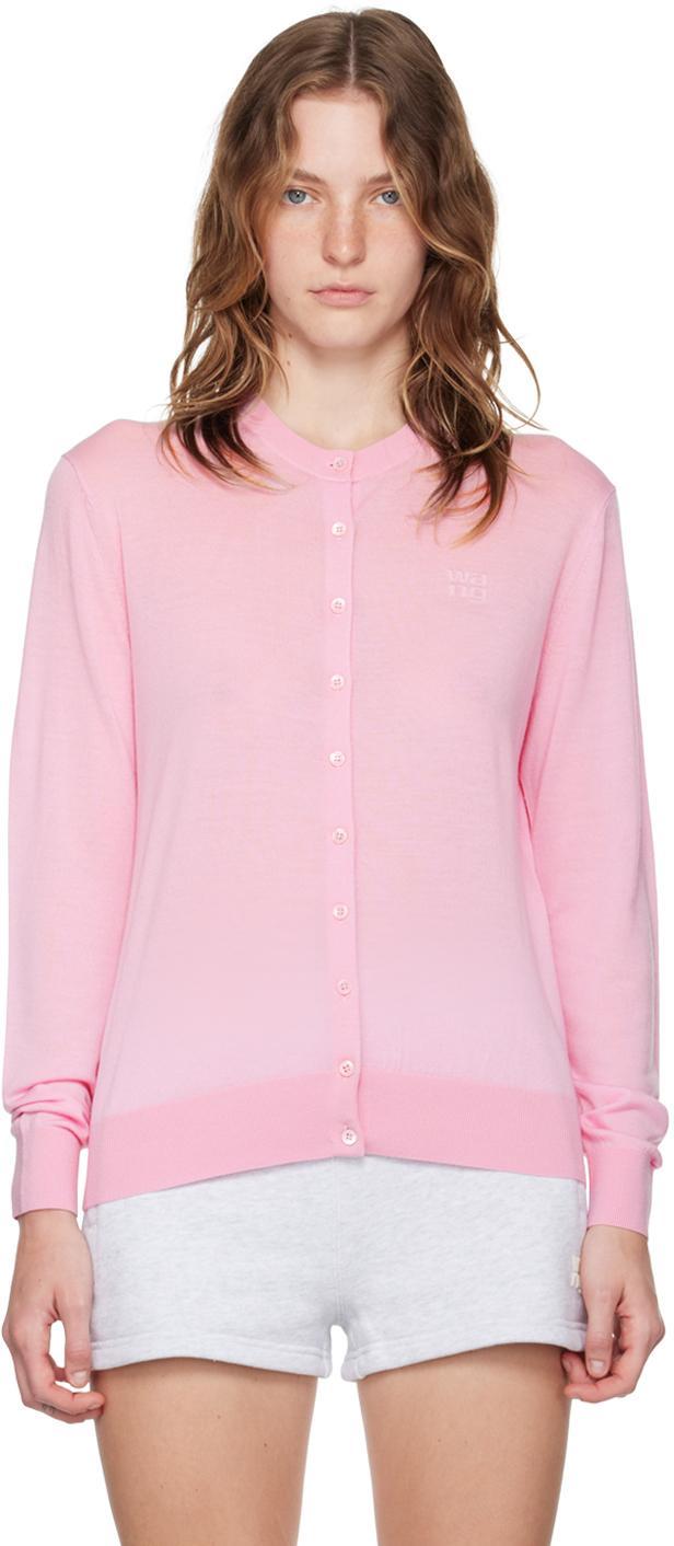 ALEXANDER WANG T Pink Classic Cardigan In Pinklace Product Image