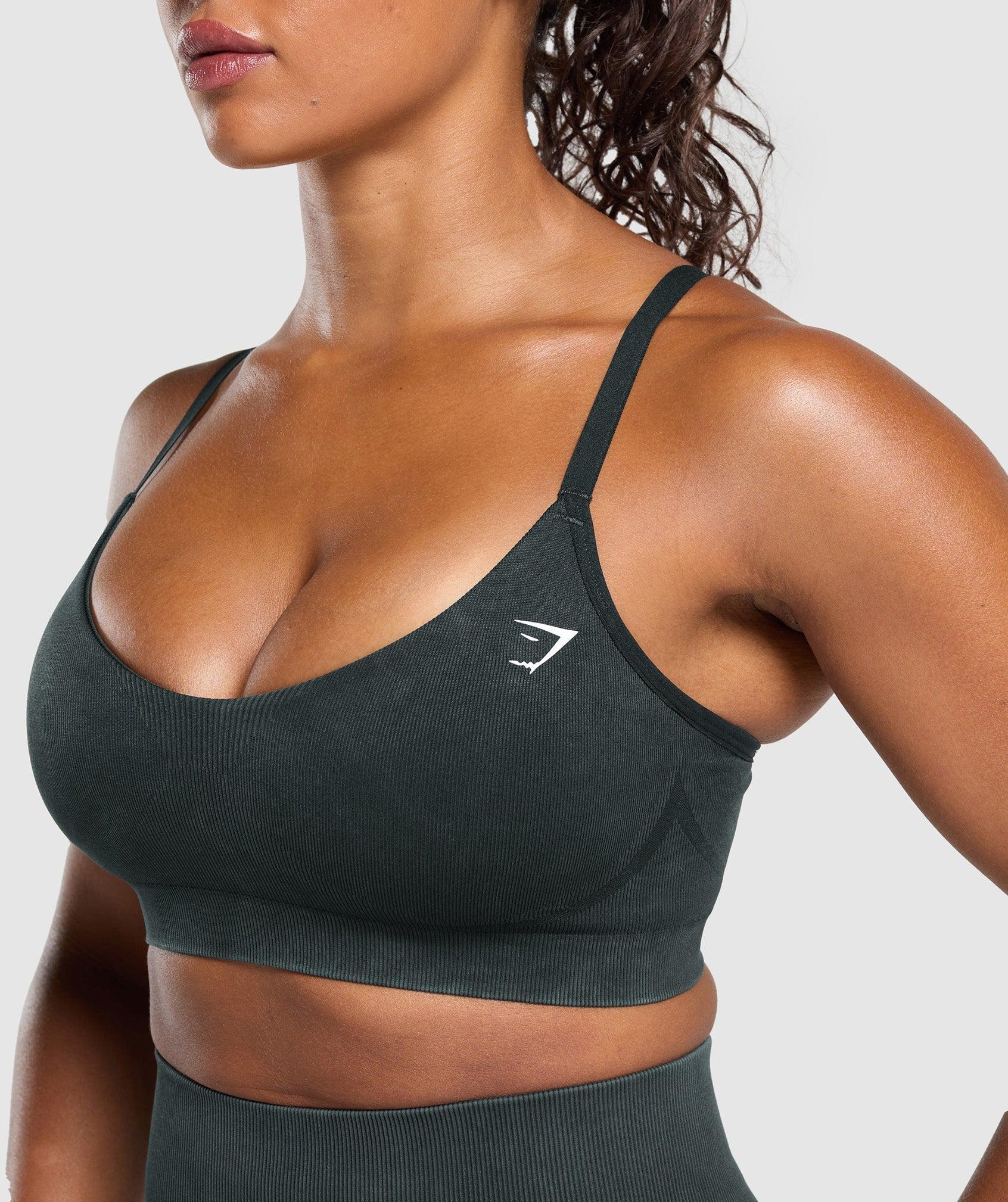 Gymshark Gains Seamless Washed Sports Bra - Black Female Product Image