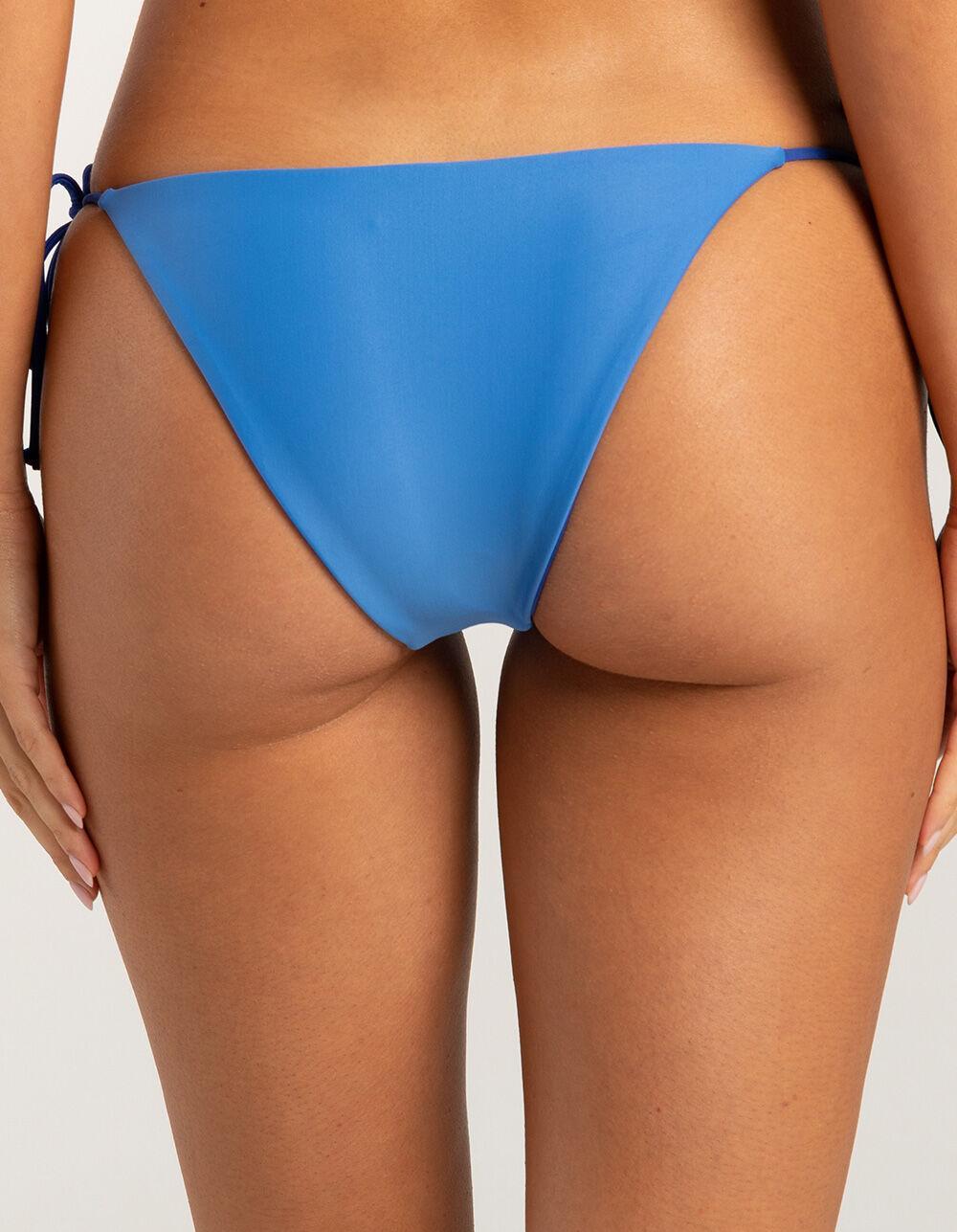 FULL TILT Skimpy Tie Side Reversible Bikini Bottoms - BLUE COMBO Product Image