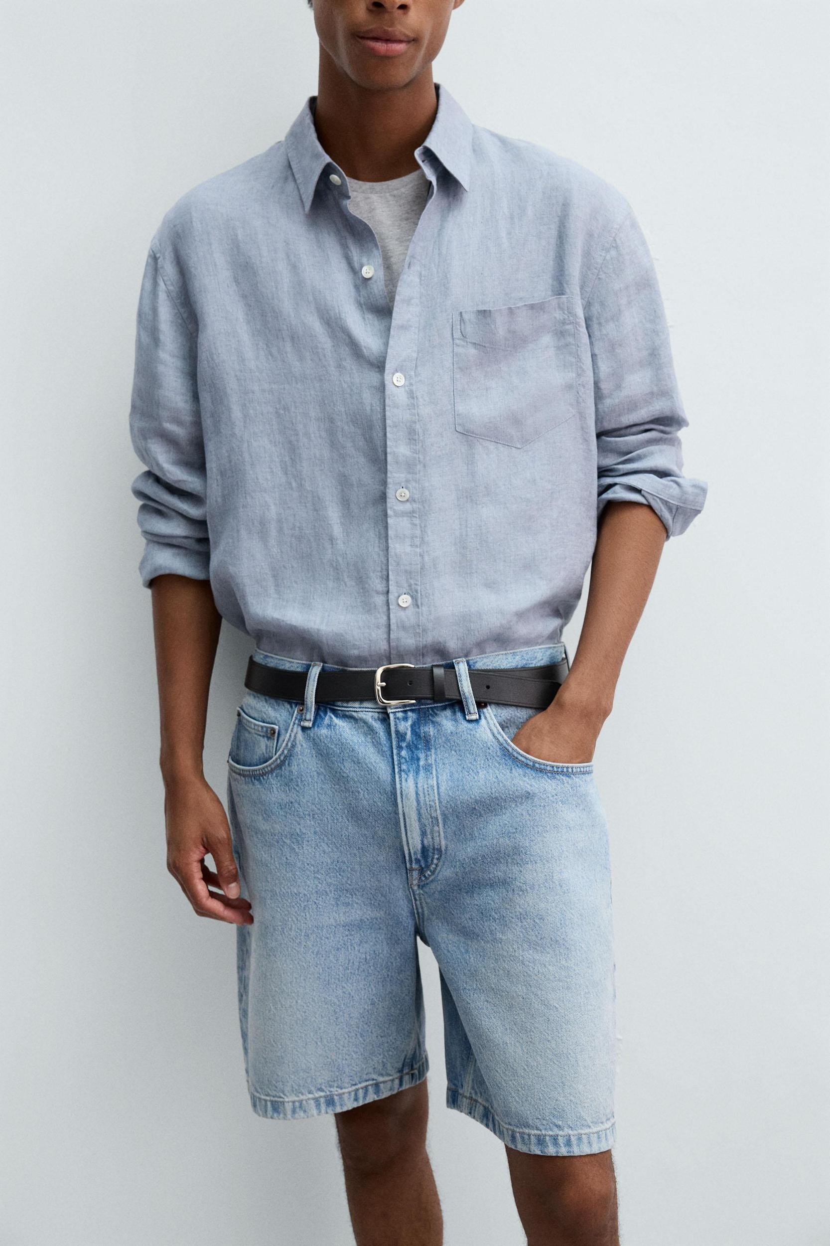 REGULAR FIT DENIM SHORTS Product Image