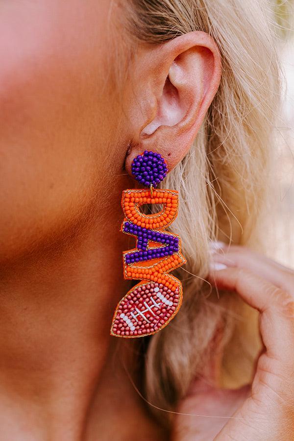 Game Day Beaded Earrings In Orange Product Image