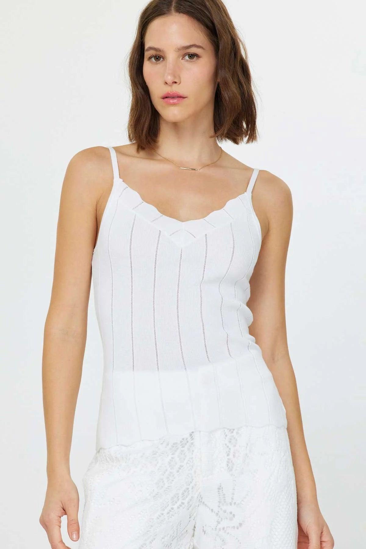 Scalloped Scoop Neck Tank Top Product Image
