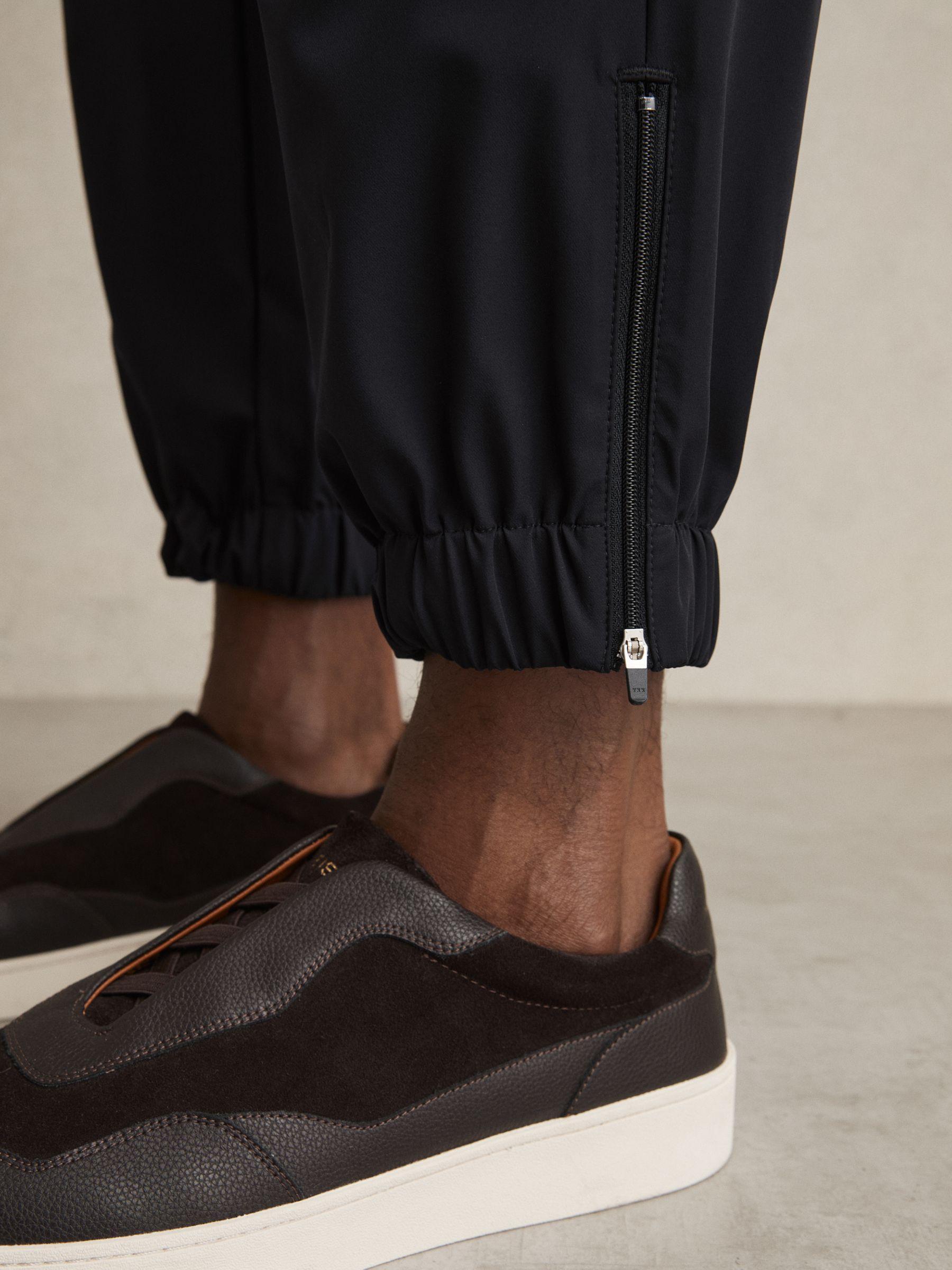 Drawstring Technical Cuffed Trousers in Navy Product Image