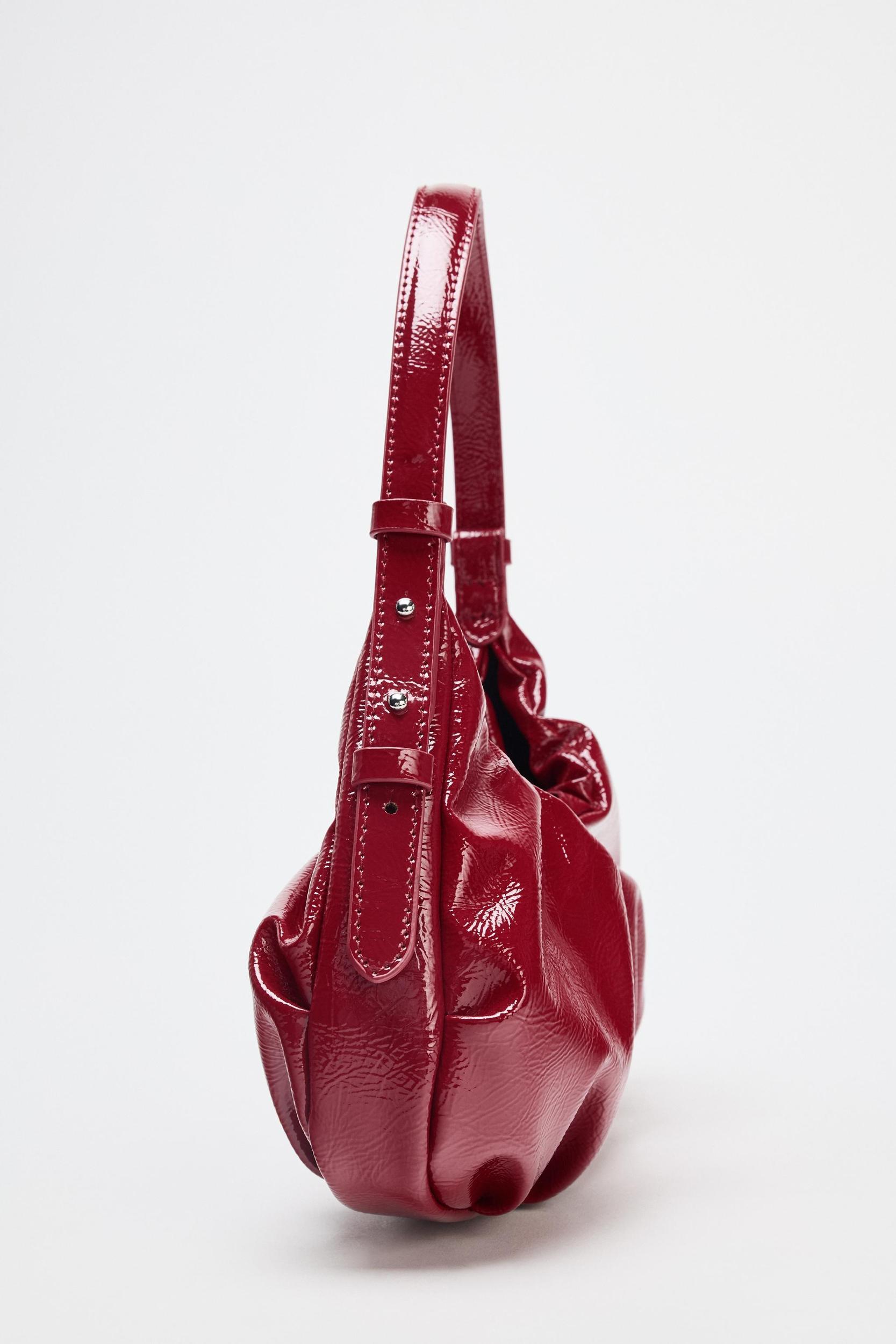 CRACKLE-EFFECT RUCHED BAG Product Image