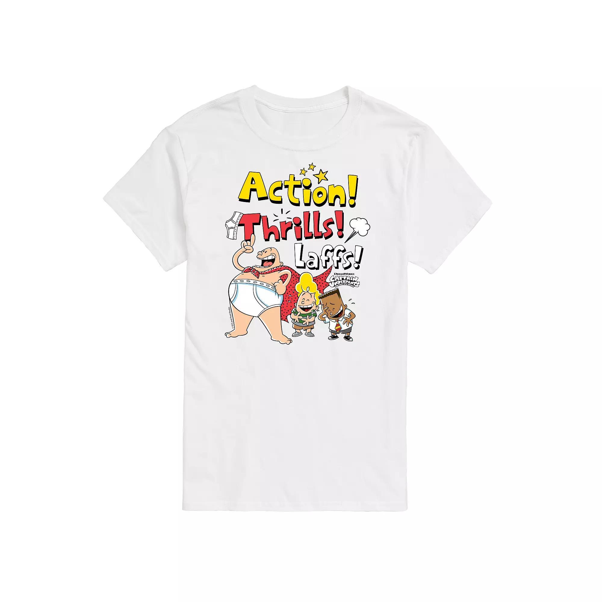 Men's Captain Underpants Action ThrilLong Sleeve Graphic Tee Tee,  Product Image