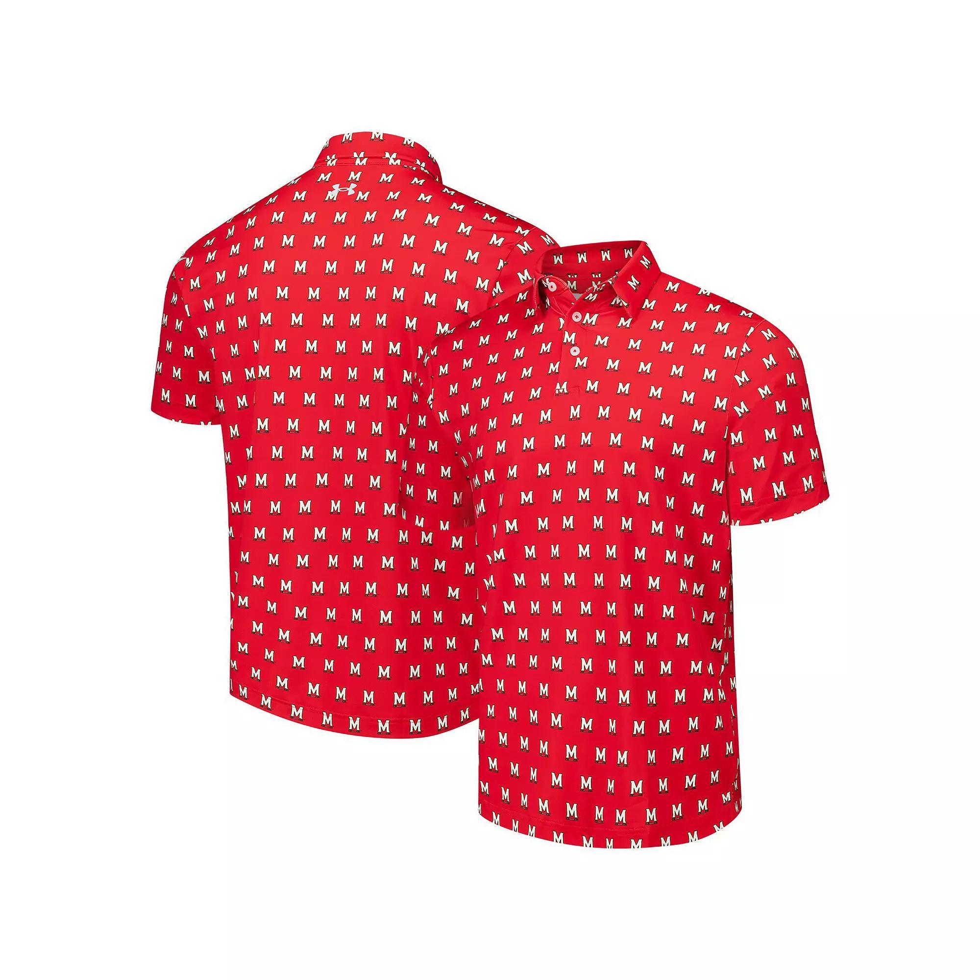 Men's Under Armour Red Maryland Terrapins Gameday Performance Polo,  Product Image