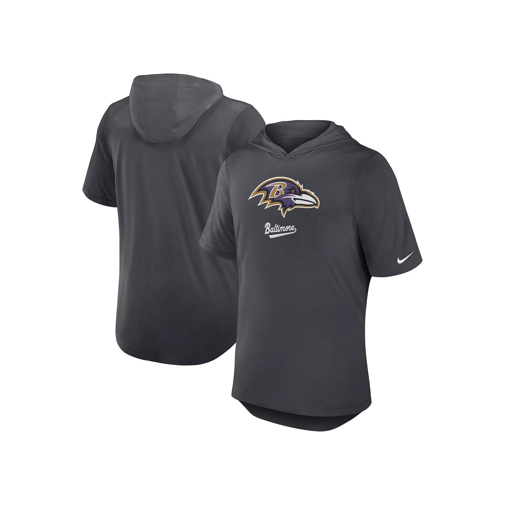 Men's Nike Anthracite San Francisco 49ers Tri-Blend Performance Hoodie T-Shirt,  Product Image