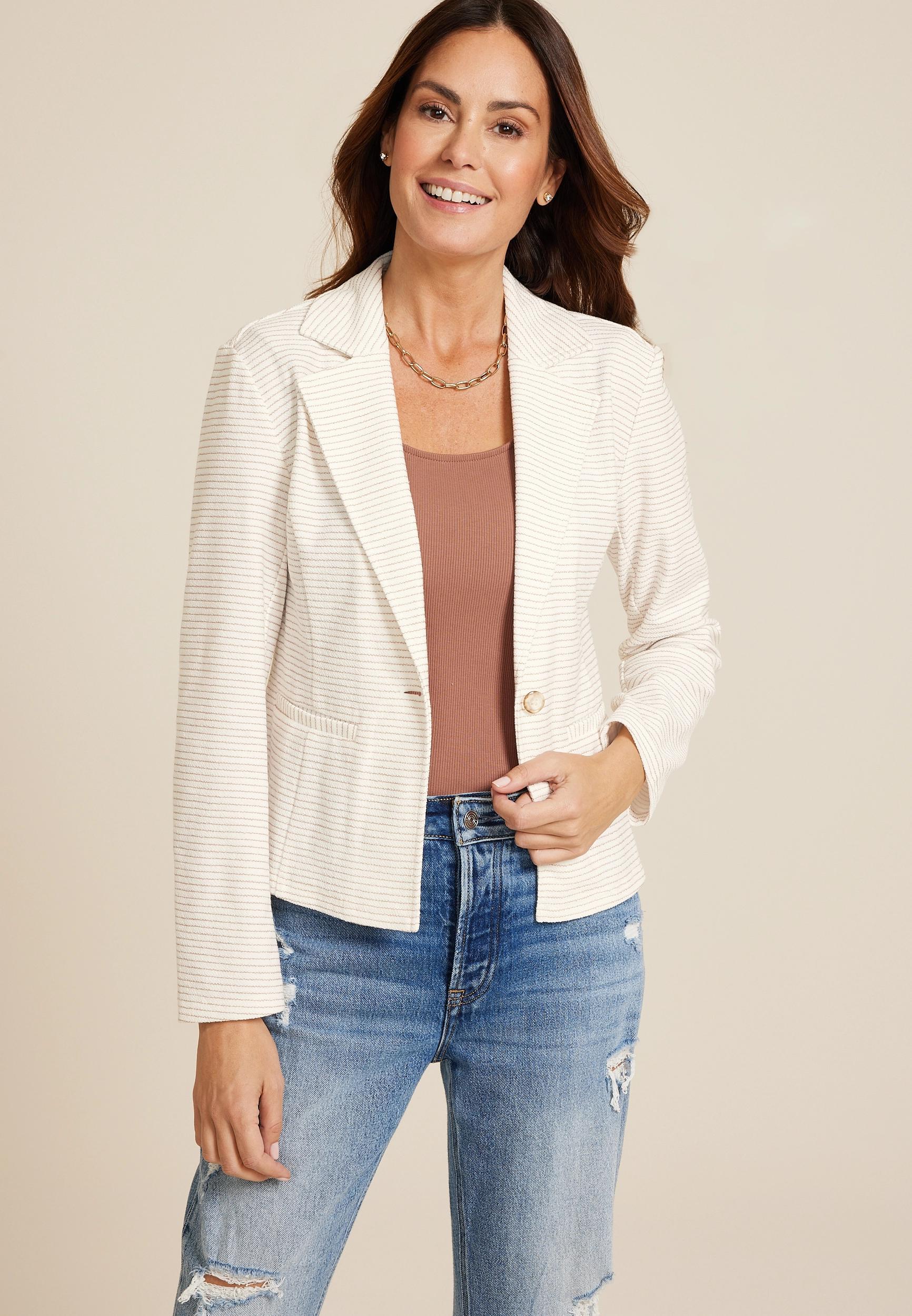 Striped Knit Blazer Product Image