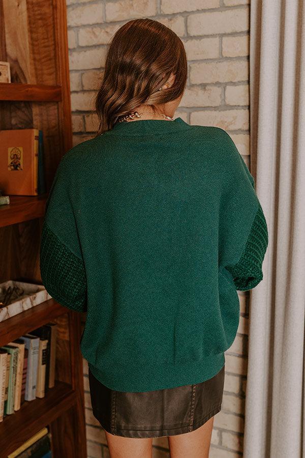 Wrapped Around Your Finger Sweater In Hunter Green Product Image