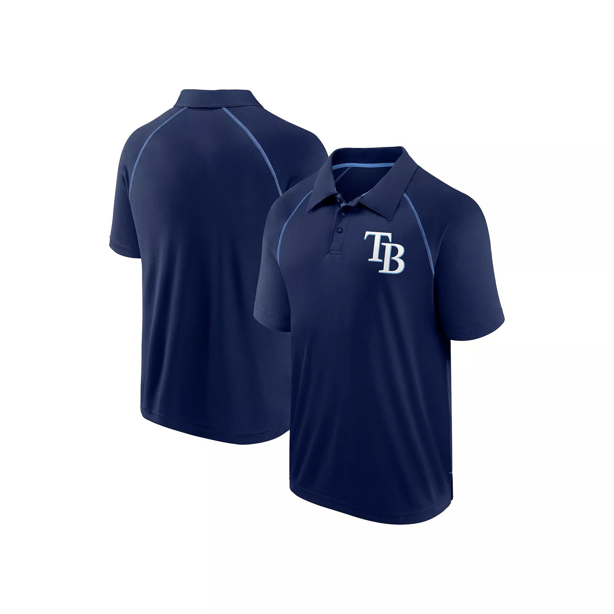 Men's Fanatics Navy Tampa Bay Rays Strong Alone Raglan Polo, Size: Large, Blue Product Image