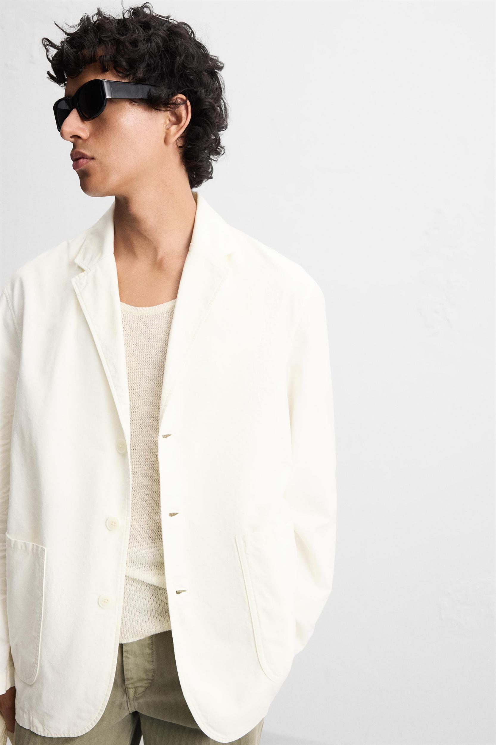 RELAXED FIT COTTON BLAZER Product Image