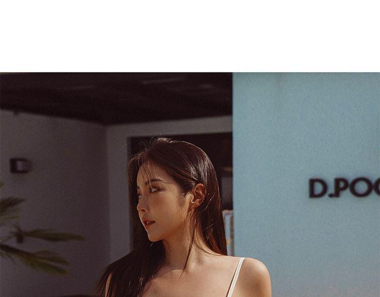 Spaghetti Strap Plain Swimsuit Product Image