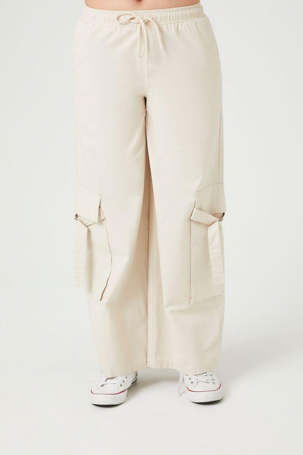 Twill High-Rise Utility Pants | Forever 21 Product Image