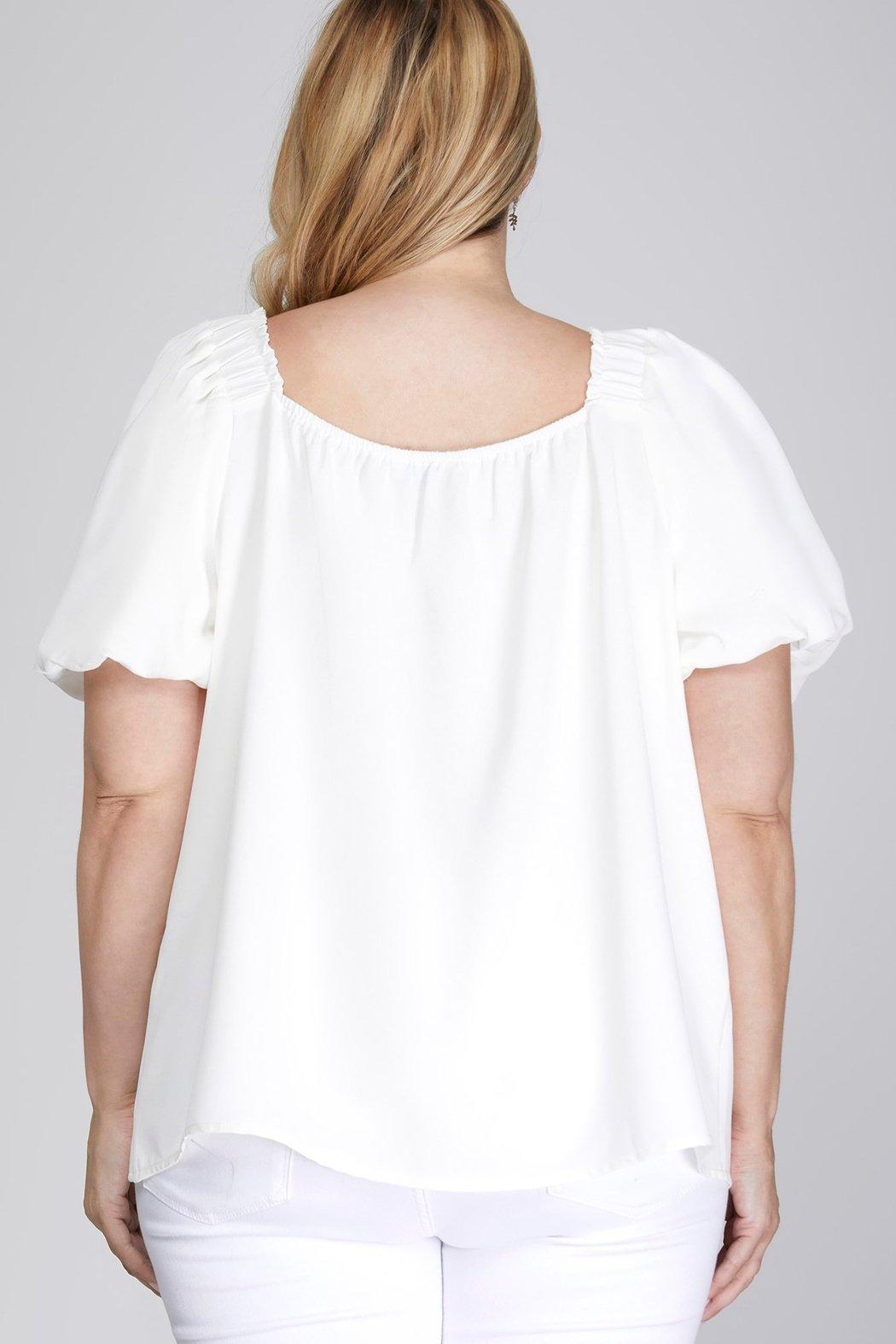Puff Sleeve Square Neck Top Product Image