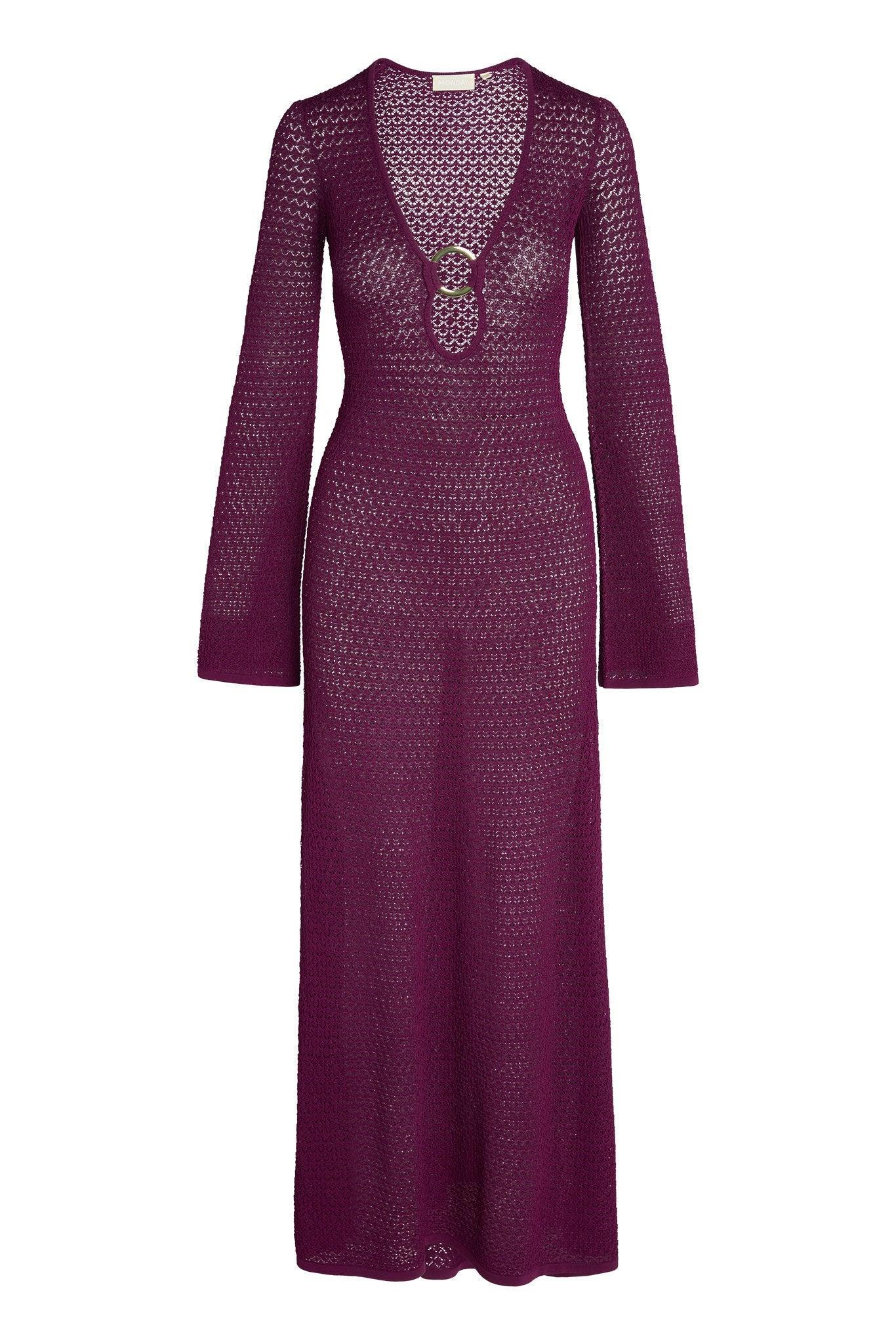 Montego Dress - Eggplant Lace Crochet Product Image